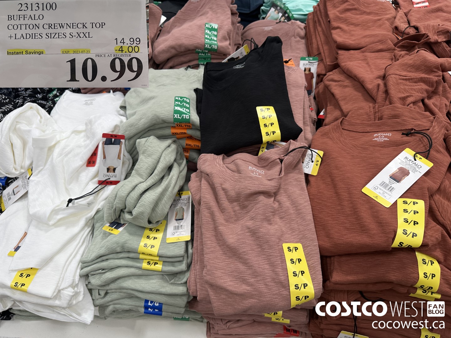 2313100 BUFFALO COTTON CREWNECK TOP LADIES SIZES S-XXL ($4.00 INSTANT SAVINGS EXPIRES ON 2023-07-23) $10.99