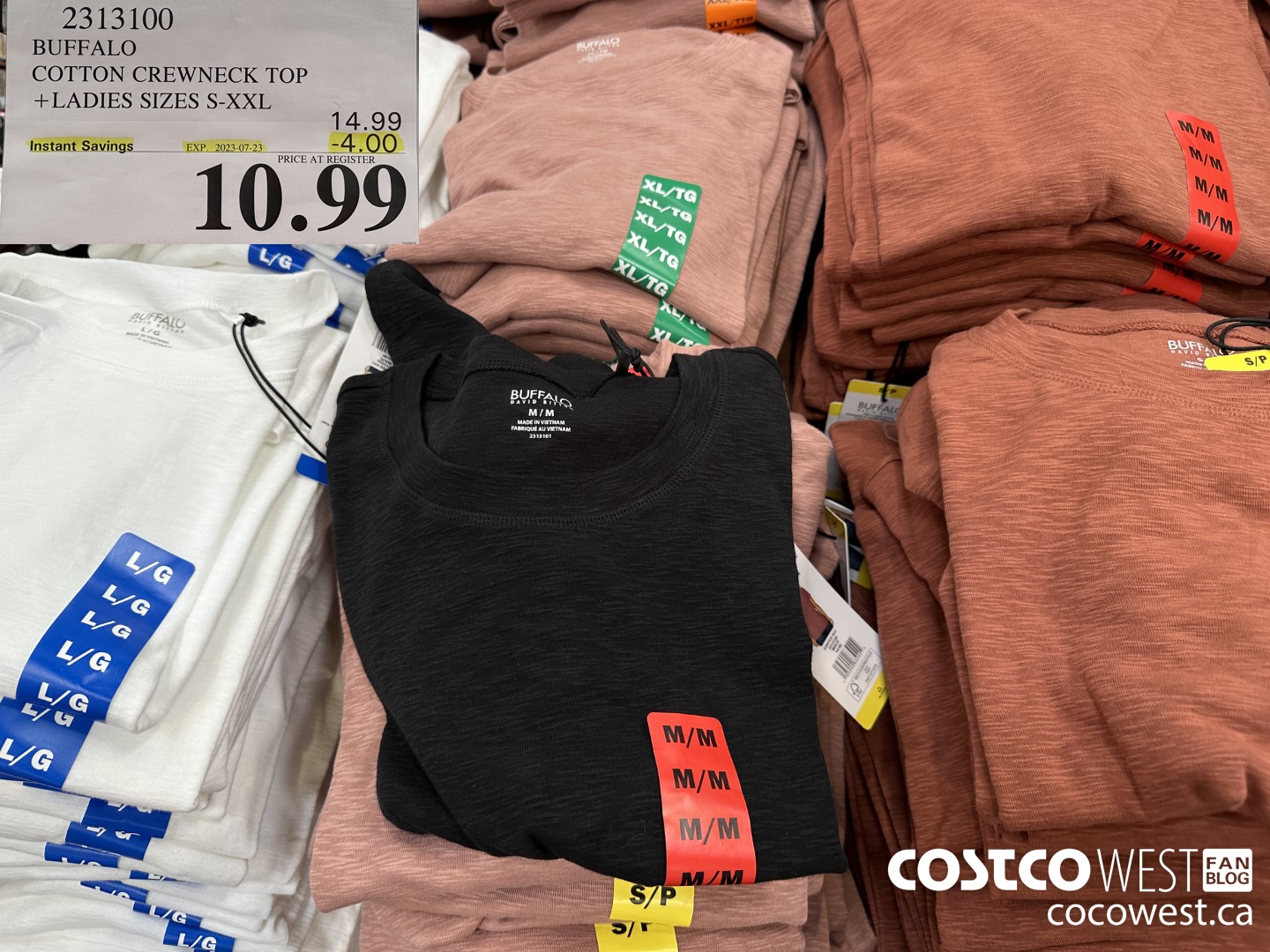 2313100 BUFFALO COTTON CREWNECK TOP LADIES SIZES S-XXL ($4.00 INSTANT SAVINGS EXPIRES ON 2023-07-23) $10.99