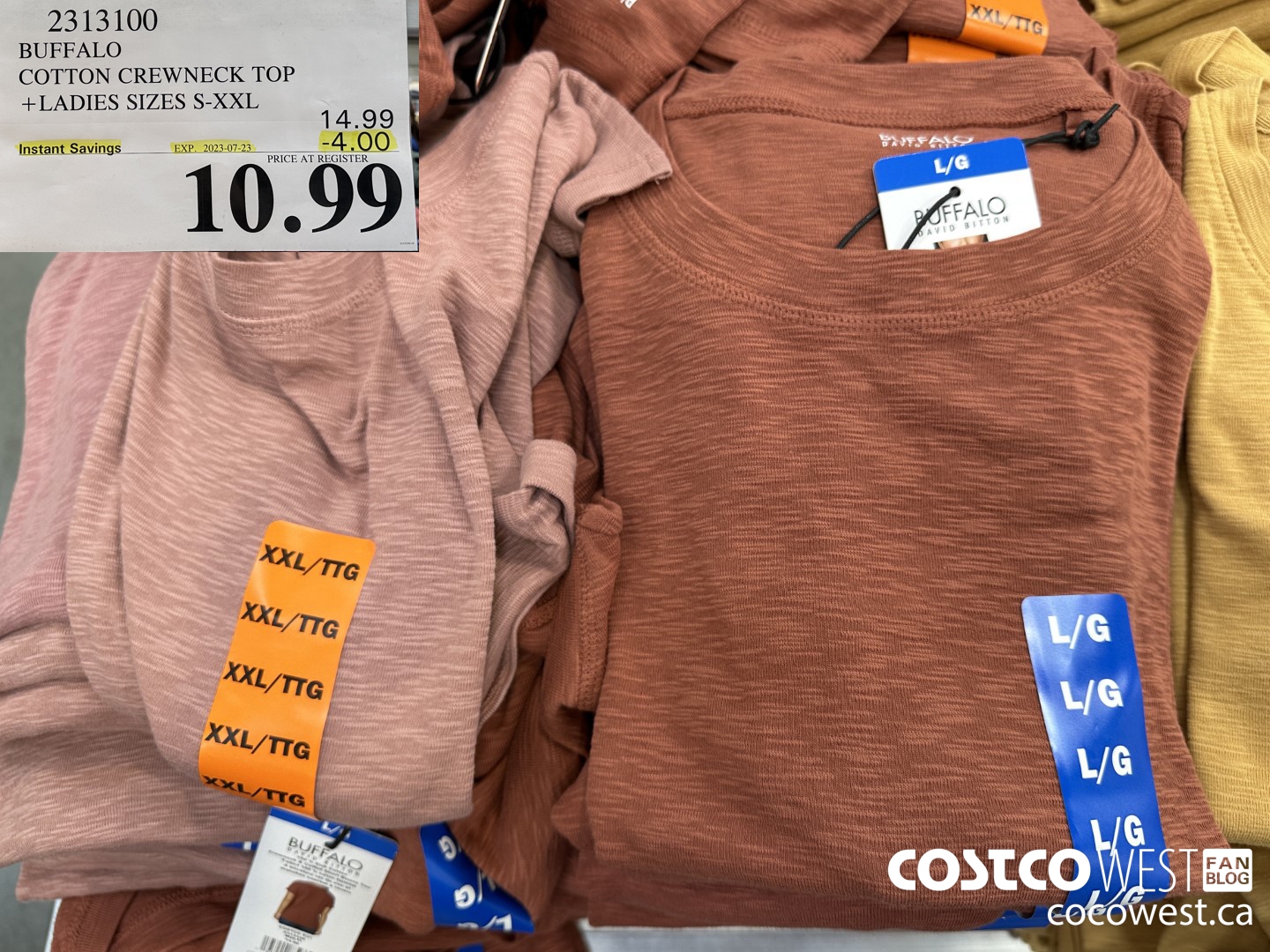 2313100 BUFFALO COTTON CREWNECK TOP LADIES SIZES S-XXL ($4.00 INSTANT SAVINGS EXPIRES ON 2023-07-23) $10.99