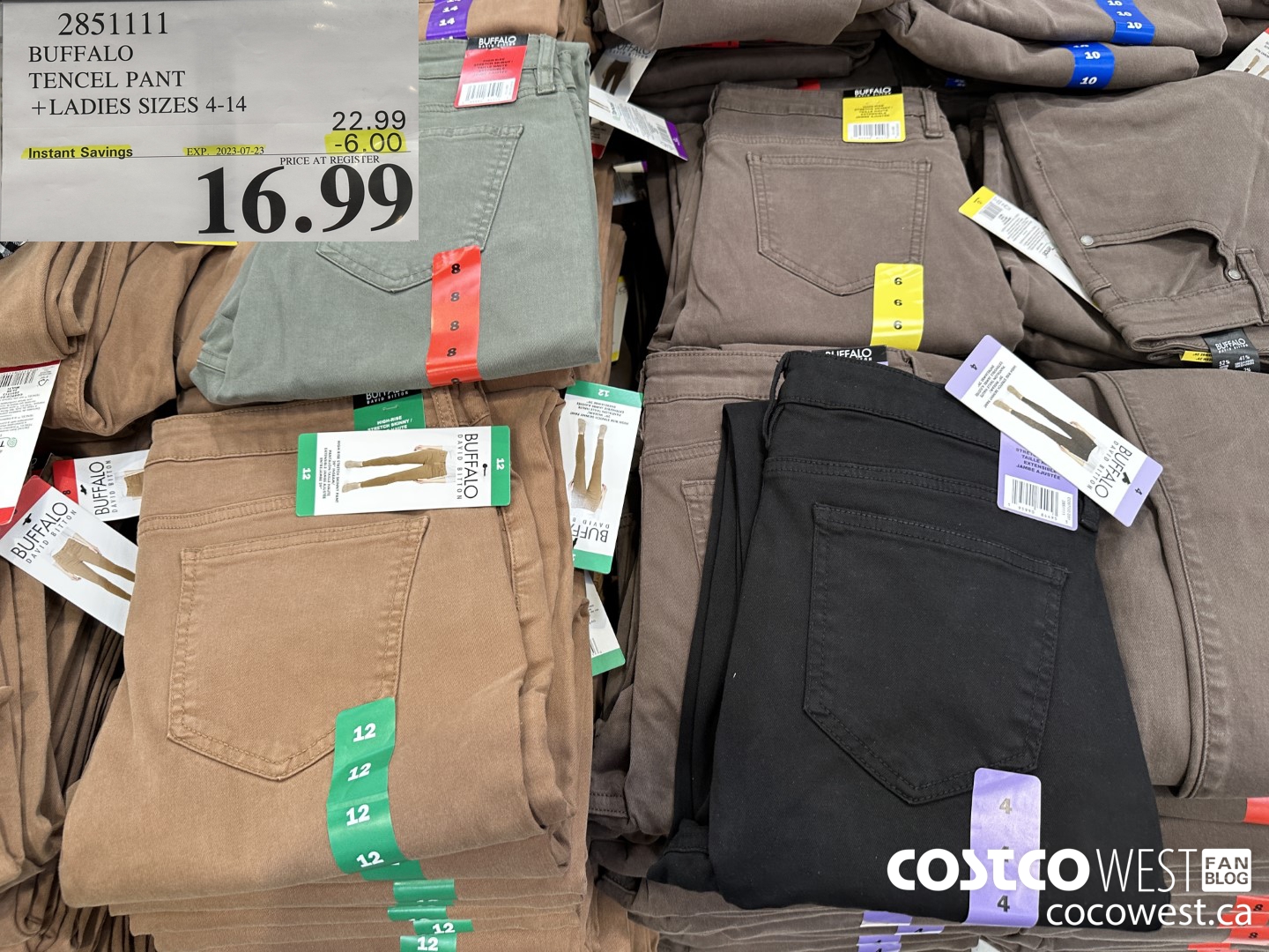2851111 BUFFALO TENCEL PANT LADIES SIZES 4-14 ($6.00 INSTANT SAVINGS EXPIRES ON 2023-07-23) $16.99