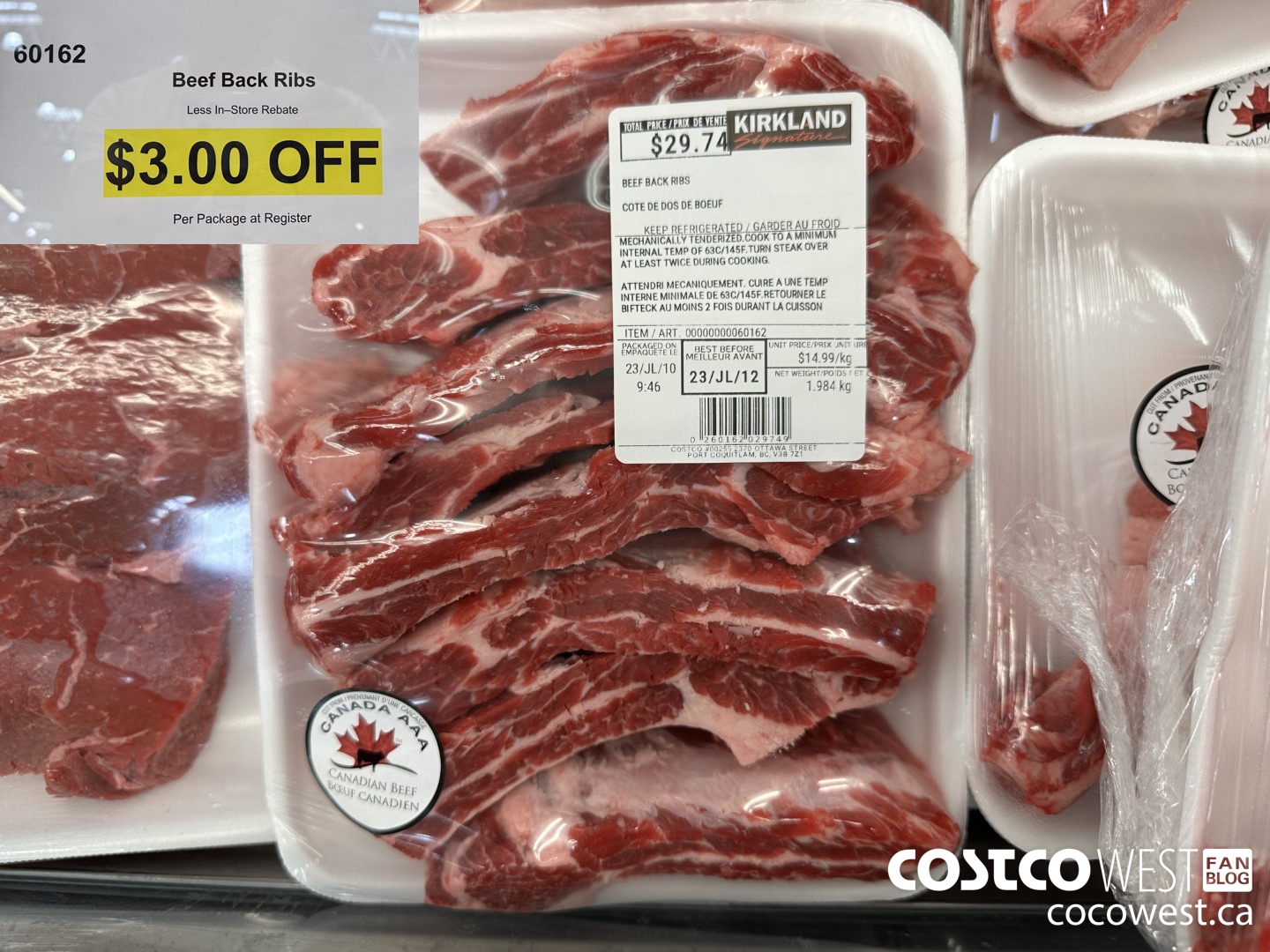 60162 Beef Back Ribs ($3.00 INSTANT SAVINGS)