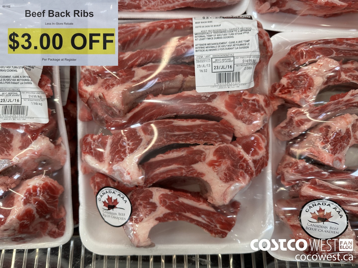 60162 Beef Back Ribs ($3.00 INSTANT SAVINGS)