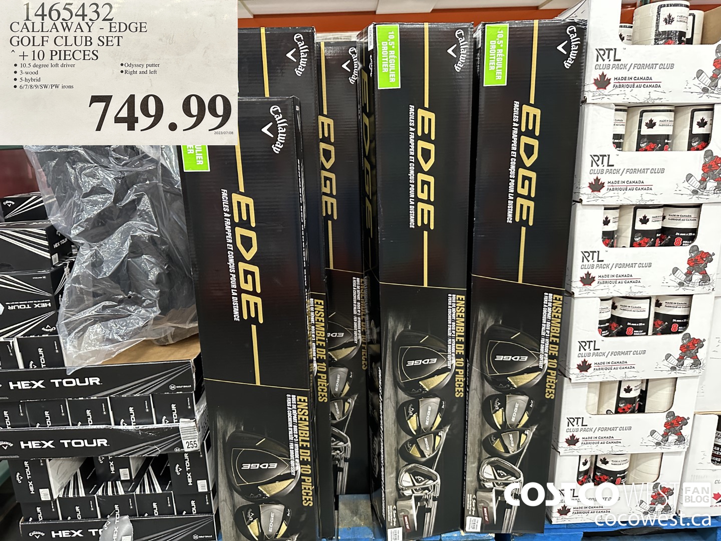 1465432 CALLAWAY EDGER GOLF CLUB SET +10 PIECES $749.99