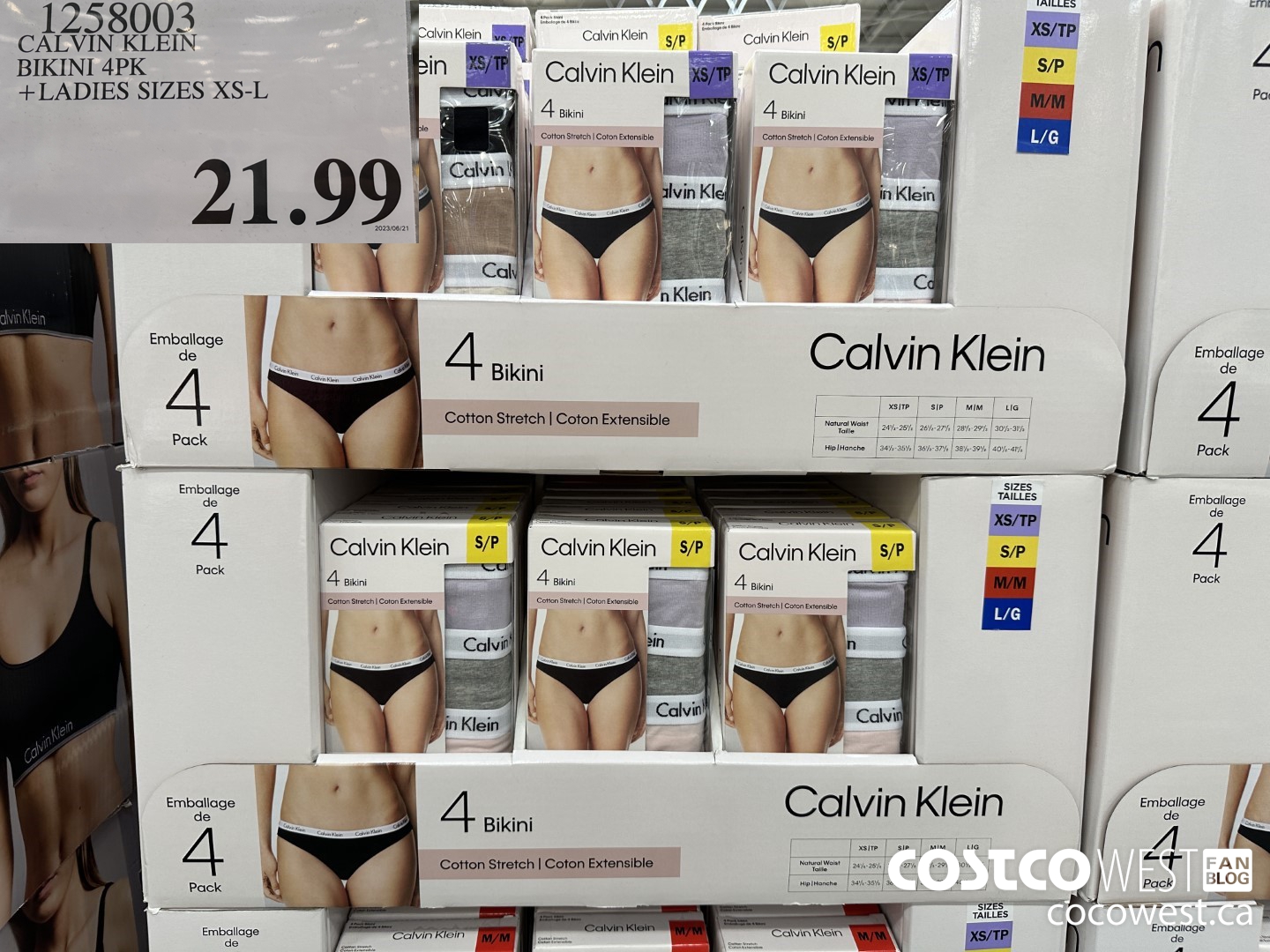 1258003 CALVIN KLEIN BIKINI 4PK LADIES SIZES XS-L $21.99