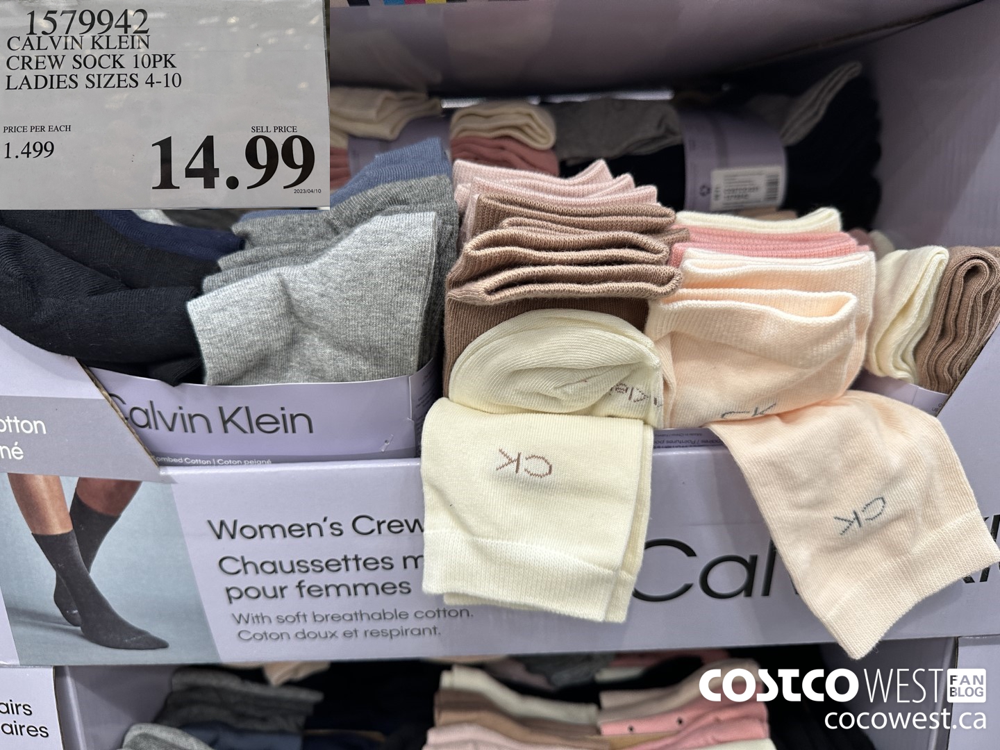 1579942 CALVIN KLEIN CREW SOCK 10PK LADIES SIZES 4-10 $14.99