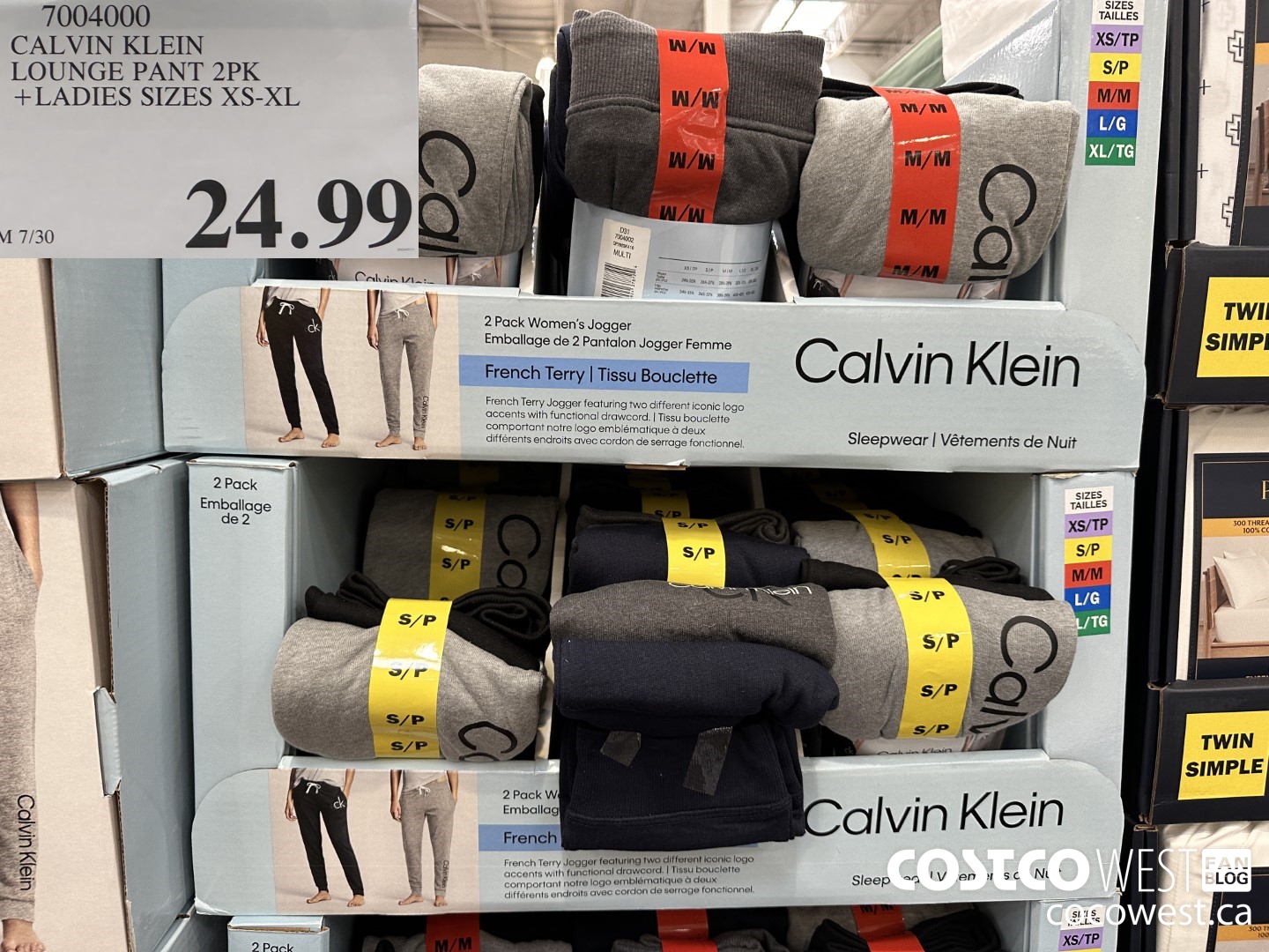 7004000 CALVIN KLEIN LOUNGE PANT 2PK LADIES SIZES XS-XL $24.99