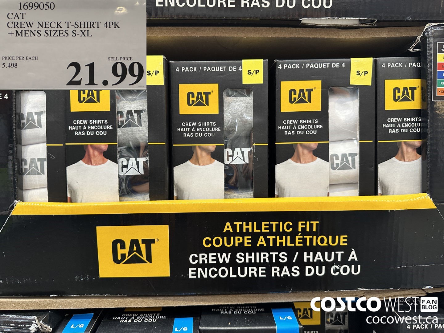 1699050 CAT CREW NECK T-SHIRT 4PK MENS SIZES S-XL $21.99