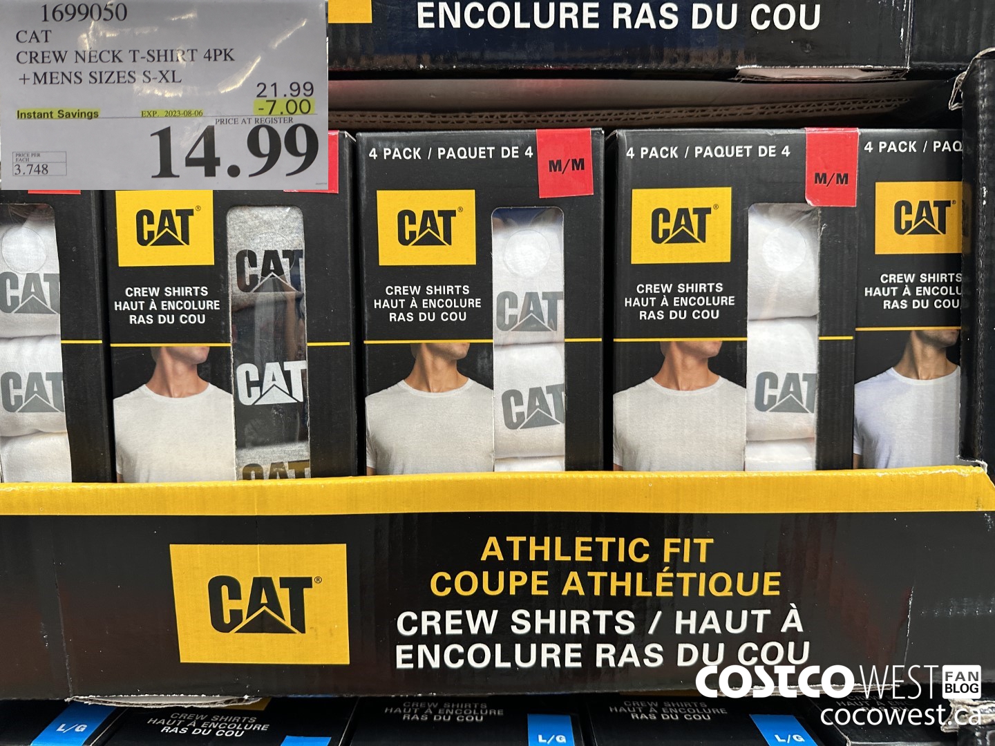 1699050 CAT CREW NECK T-SHIRT 4PK MENS SIZES S-XL ($7.00 INSTANT SAVINGS EXPIRES ON 2023-08-06) $14.99