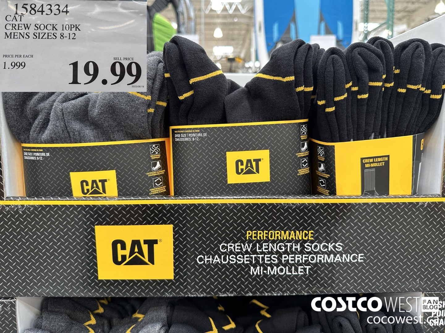 1584334 CAT CREW SOCK 10PK MENS SIZES 8-12 $19.99