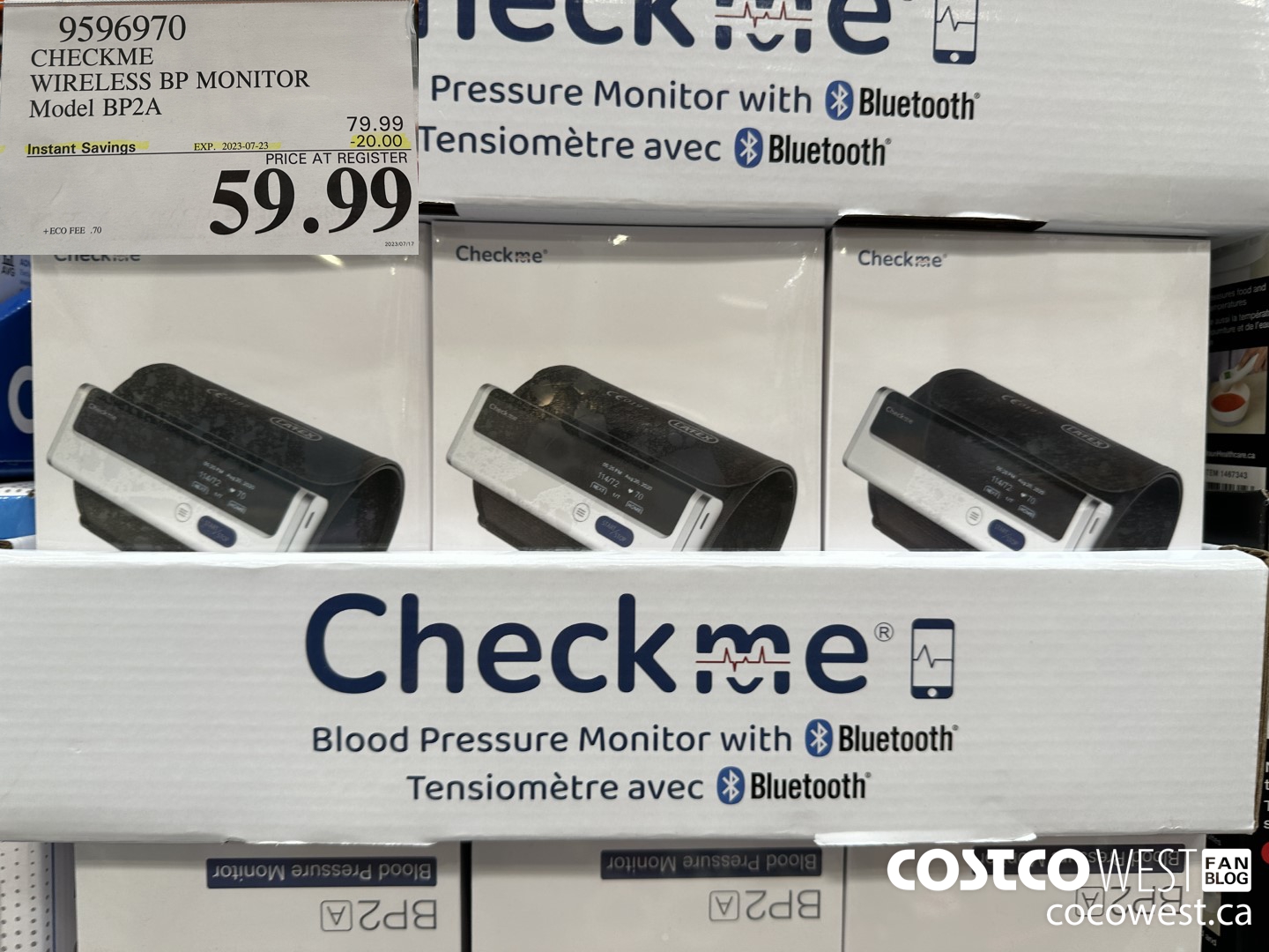 9596970 CHECKME WIRELESS BP MONITOR MODEL BP2A ($20.00 INSTANT SAVINGS EXPIRES ON 2023-07-23) $59.99