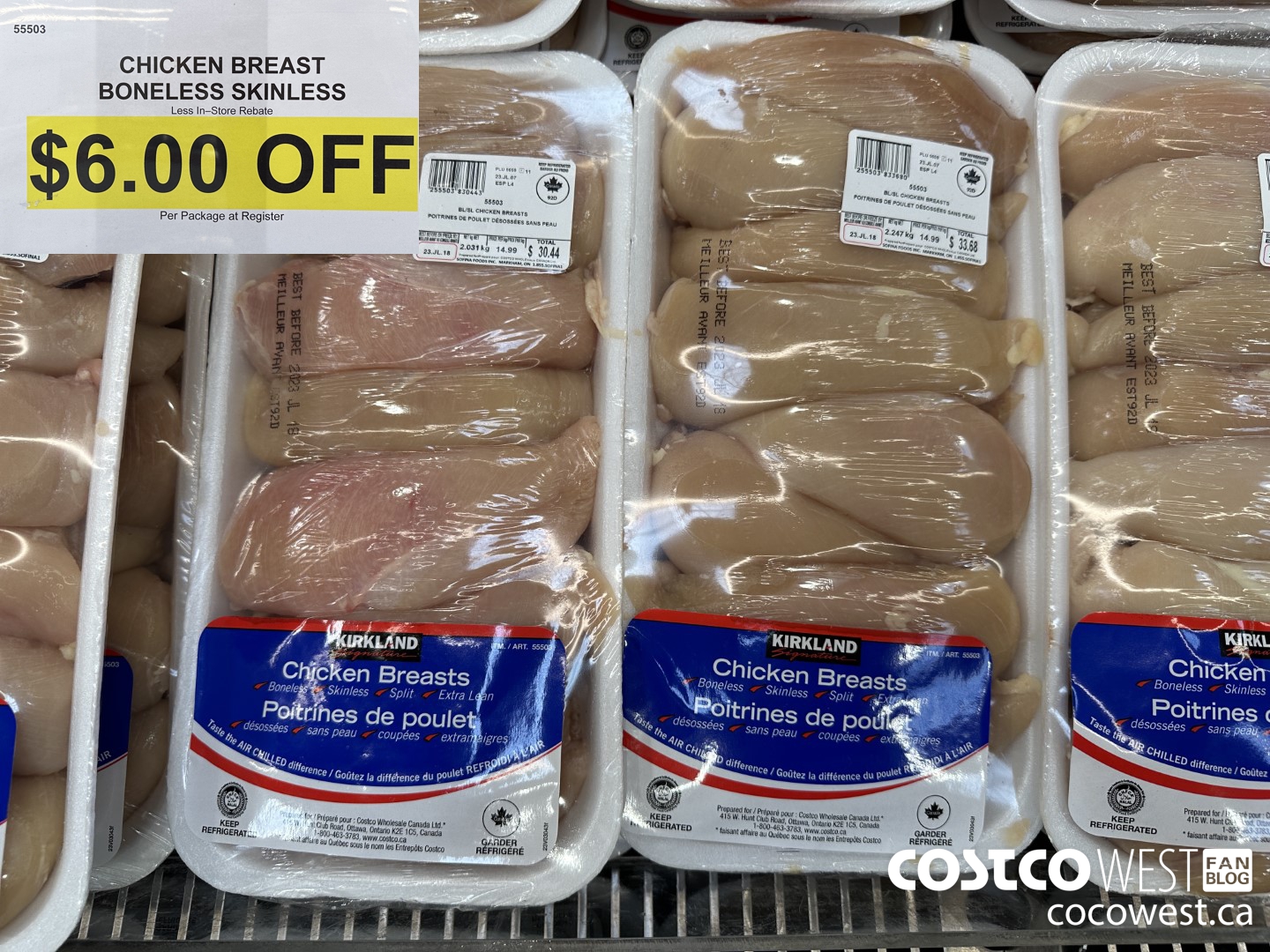 55503 CHICKEN BREAST BONELESS SKINLESS ($6.00 INSTANT SAVINGS)