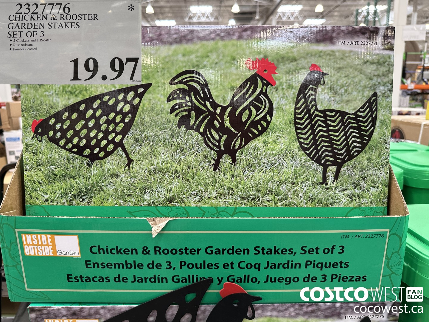 2327776 CHICKEN & ROOSTER GARDEN STAKES SET OF 3 $19.97