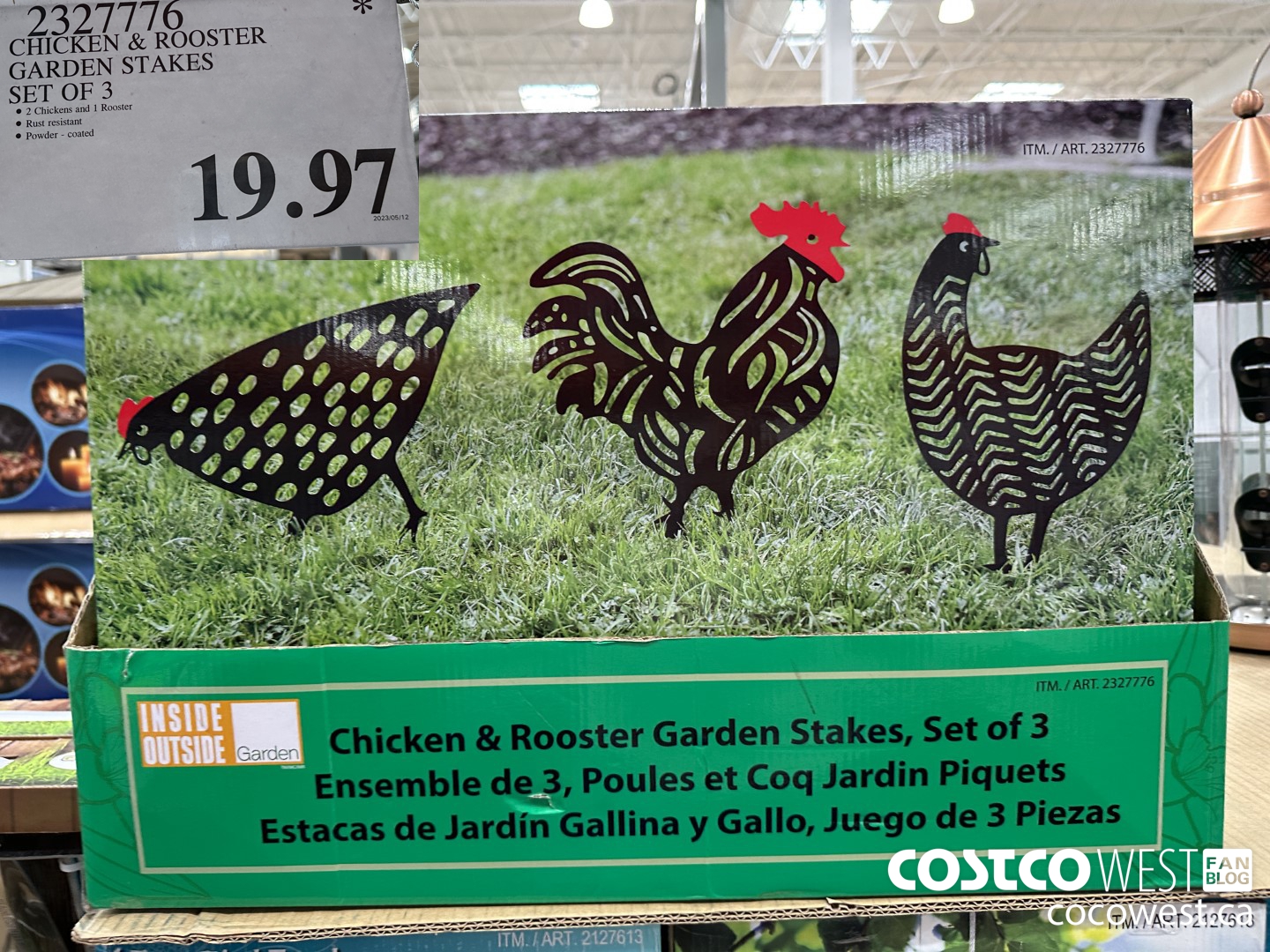 2327776 CHICKEN & ROOSTER GARDEN STAKES SET OF 3 $19.97