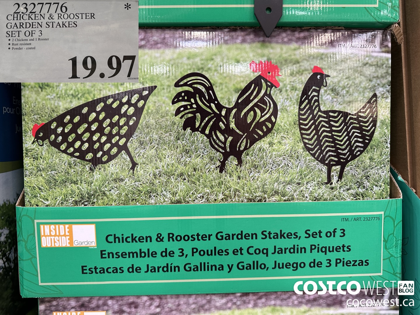 2327776 CHICKEN & ROOSTER GARDEN STAKES SET OF 3 $19.97