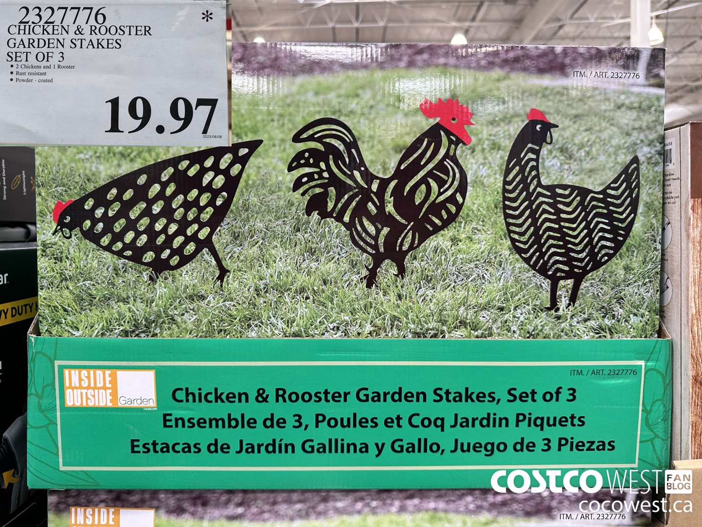 2327776 CHICKEN & ROOSTER GARDEN STAKES SET OF 3 $19.97