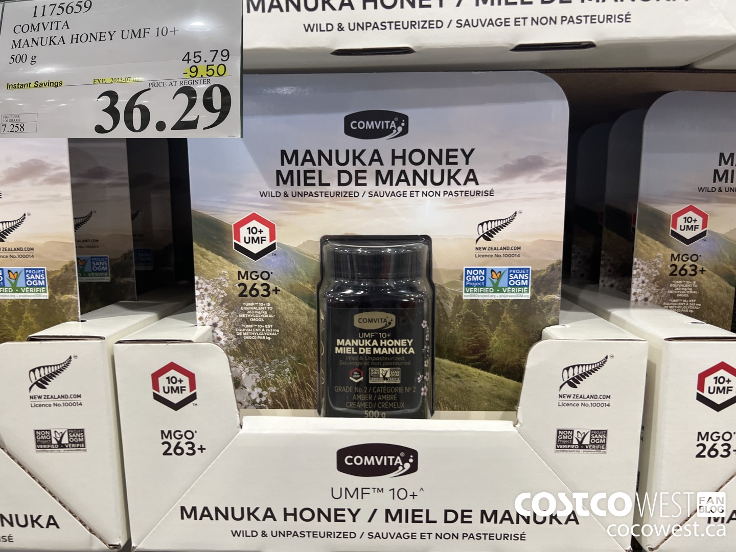 1175659 COMVITA MANUKA HONEY UMF 10 500 G ($9.50 INSTANT SAVINGS EXPIRES ON 2023-07-09) $36.29
