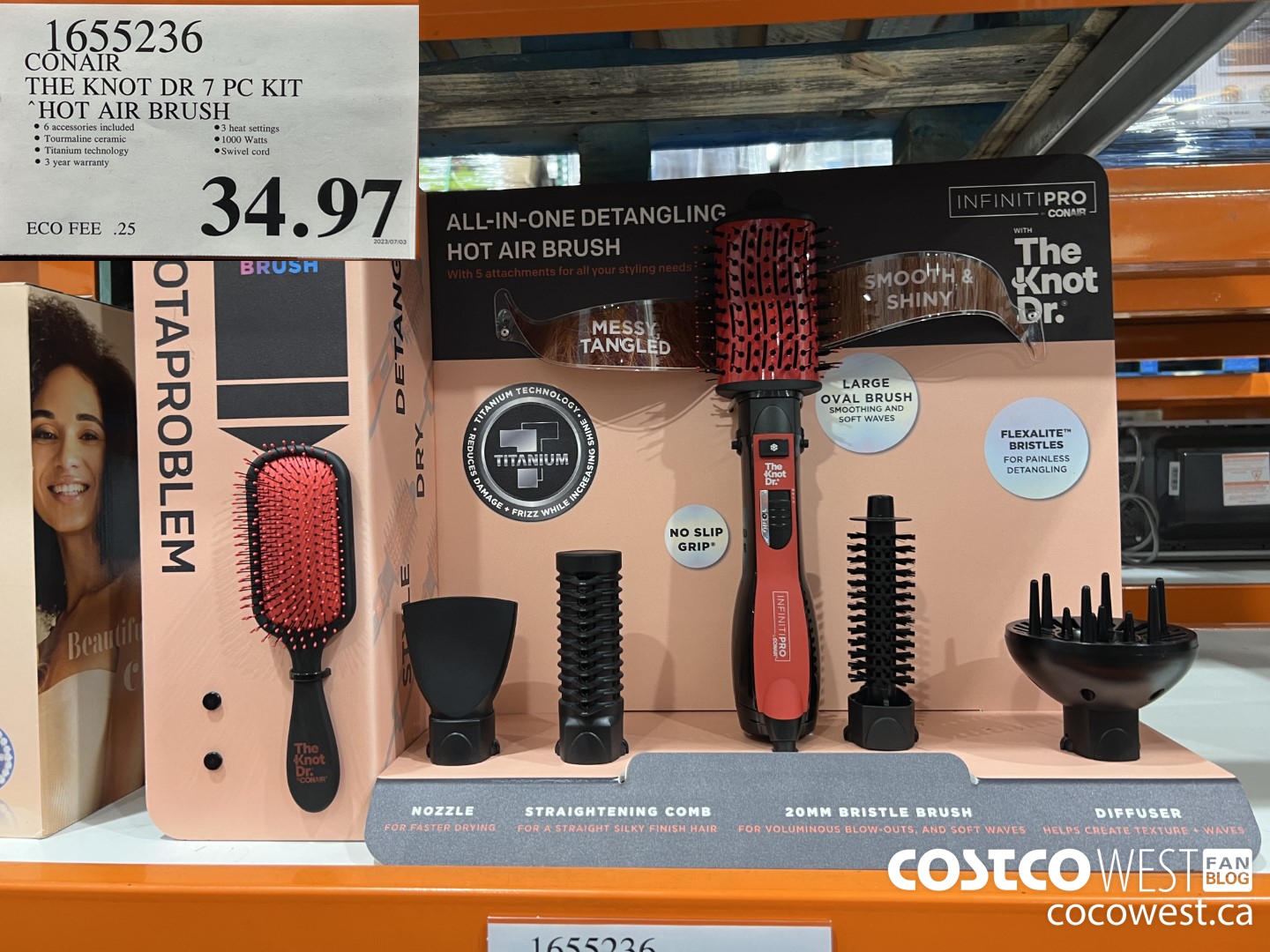 1655236 CONAIR THE KNOT DR 6 PC KIT HOT AIR BRUSH $34.97