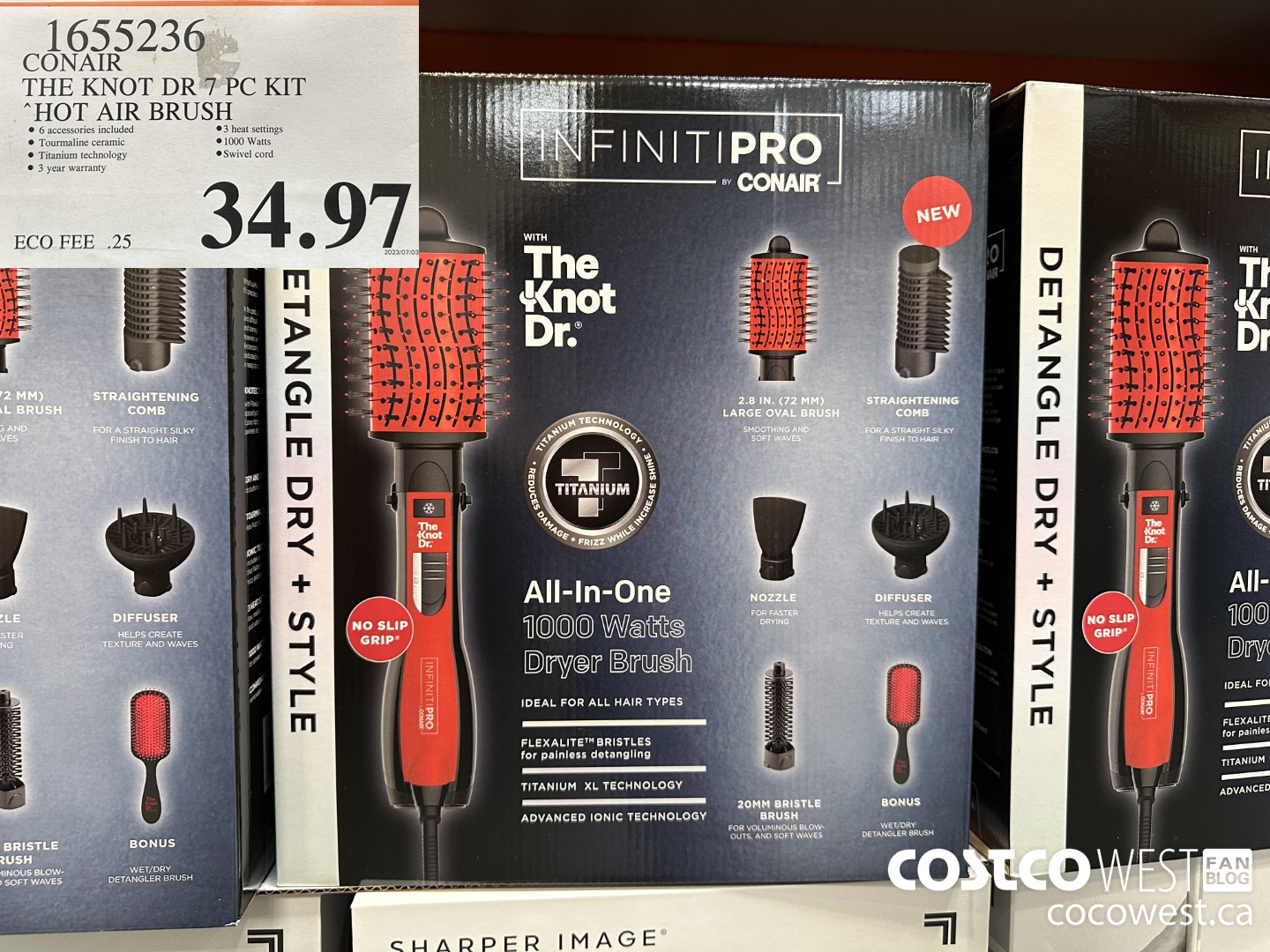 1655236 CONAIR THE KNOT DR 6 PC KIT HOT AIR BRUSH $34.97
