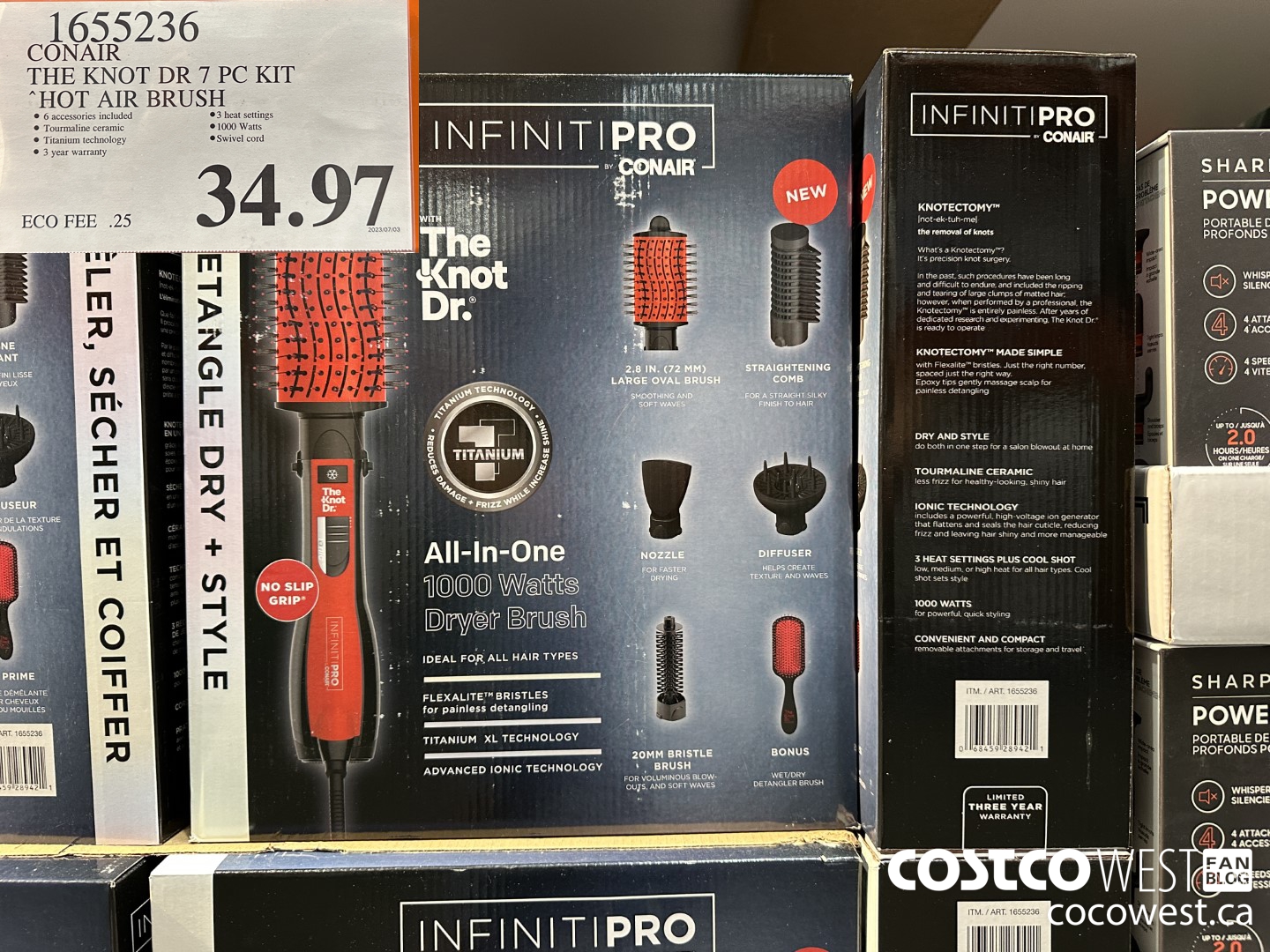 1655236 CONAIR THE KNOT DR 6 PC KIT HOT AIR BRUSH $34.97