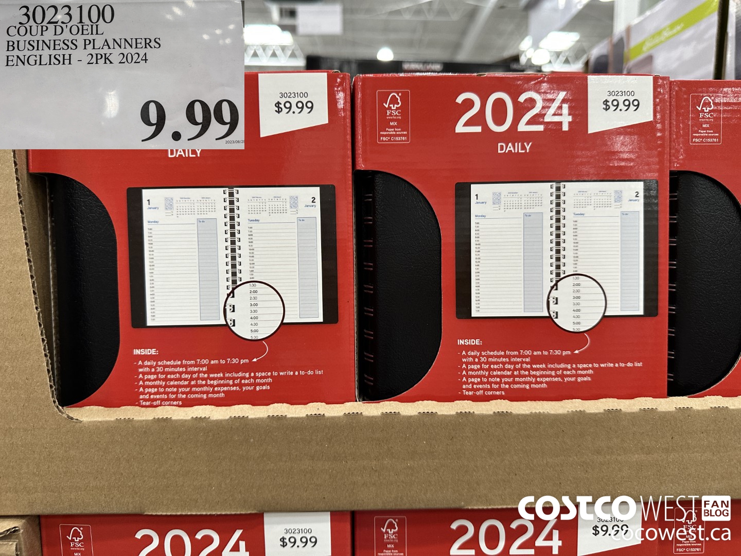 3023100 COUP D'OEIL BUSINESS PLANNERS ENGLISH 2PK 2024 $9.99