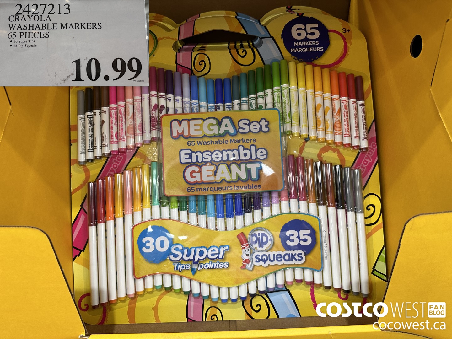 2427213 CRAYOLA MEGA SET 65 WASHABLE MARKERS $10.99