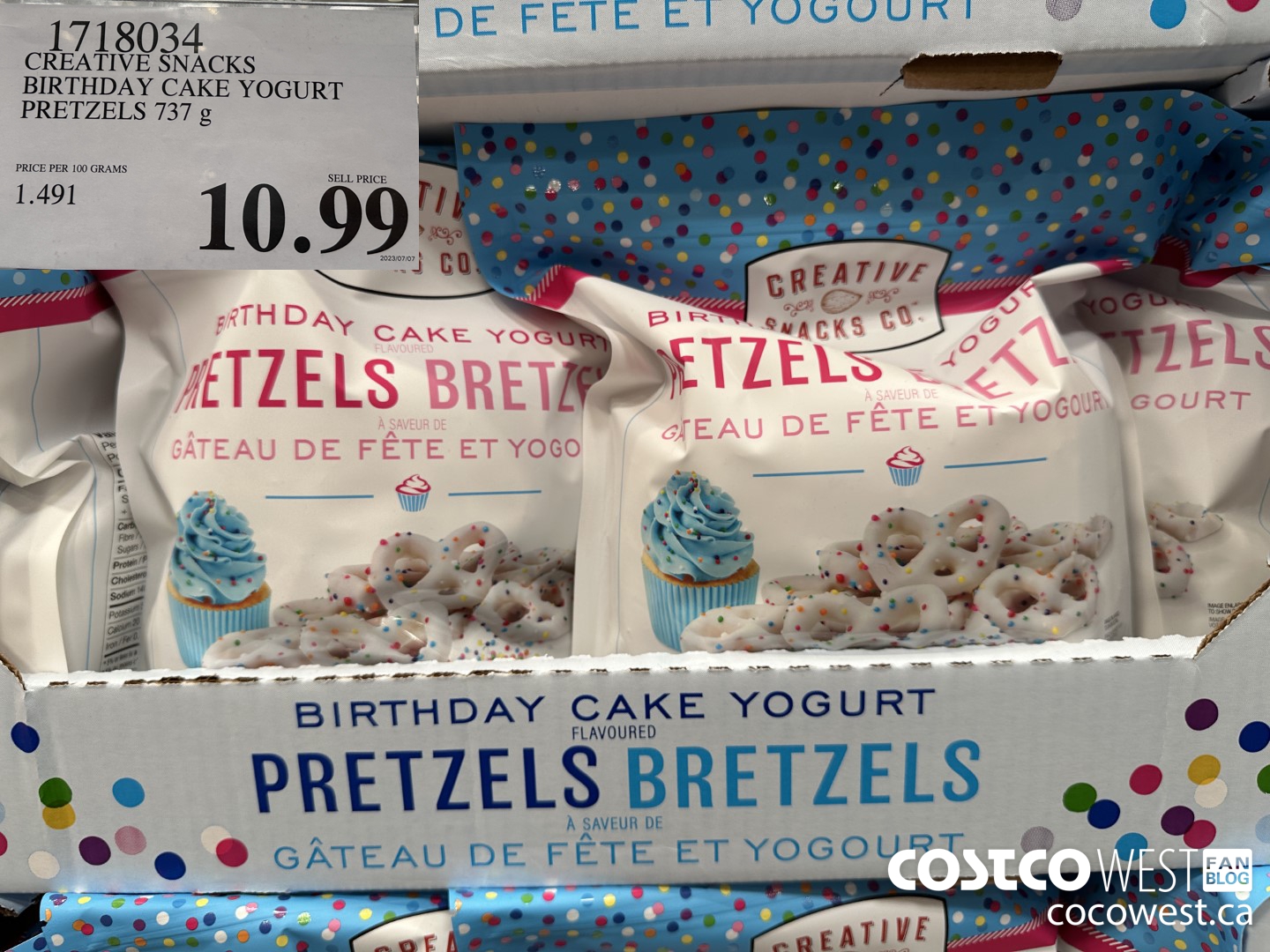 1718034 CREATIVE SNACKS BIRTHDAY CAKE YOGURT PRETZELS 737G $10.99