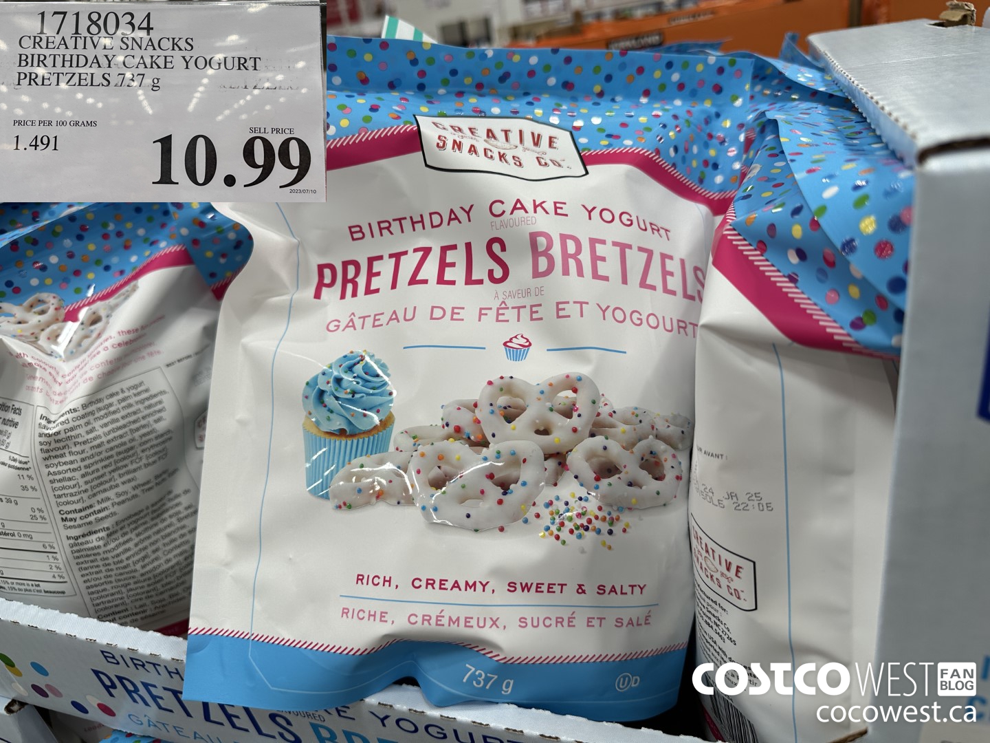 1718034 CREATIVE SNACKS BIRTHDAY CAKE YOGURT PRETZELS 737G $10.99