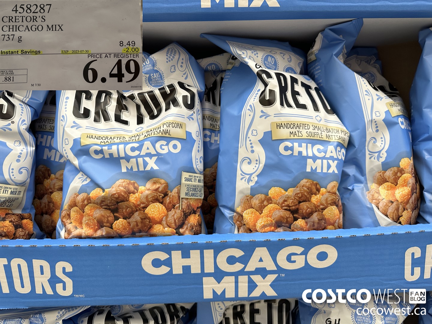 458287 CRETOR'S CHICAGO MIX 737 G ($2.00 INSTANT SAVINGS EXPIRES ON 2023-07-30) $6.49