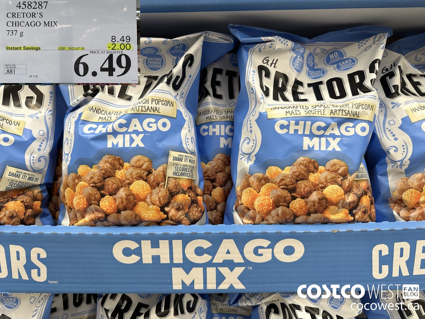 458287 CRETOR'S CHICAGO MIX 737 G ($2.00 INSTANT SAVINGS EXPIRES ON 2023-07-30) $6.49