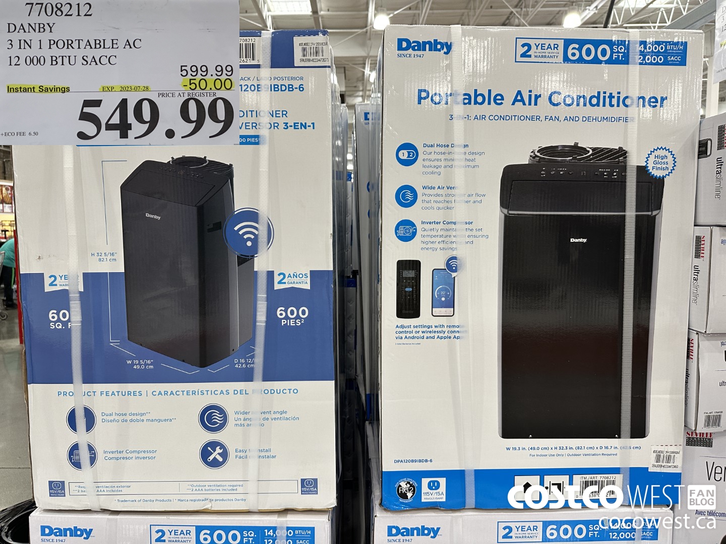 7708212 DANBY 3 IN 1 PORTABLE 12 000 BTU SACC ($50.00 INSTANT SAVINGS EXPIRES ON 2023-07-28) $549.99