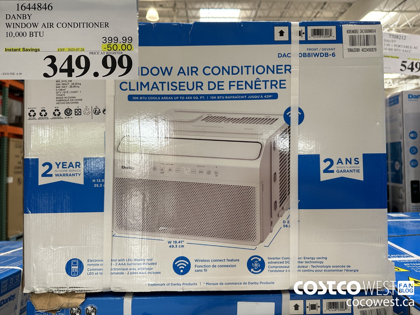 1644846 DANBY WINDOW AIR CONDITIONER 10,000 BTU ($50.00 INSTANT SAVINGS EXPIRES ON 2023-07-28) $349.99