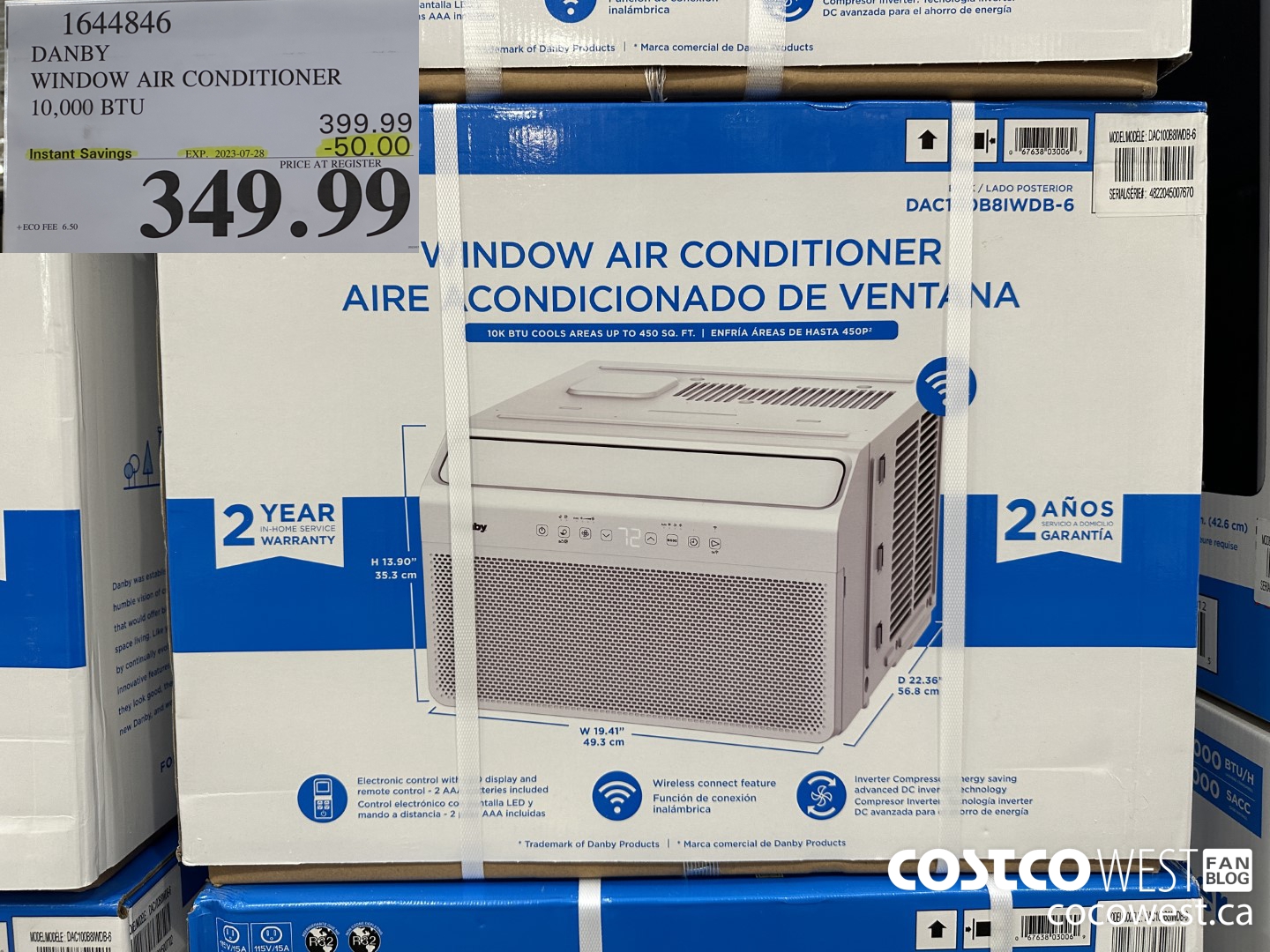 1644846 DANBY WINDOW AIR CONDITIONER 10,000 BTU ($50.00 INSTANT SAVINGS EXPIRES ON 2023-07-28) $349.99