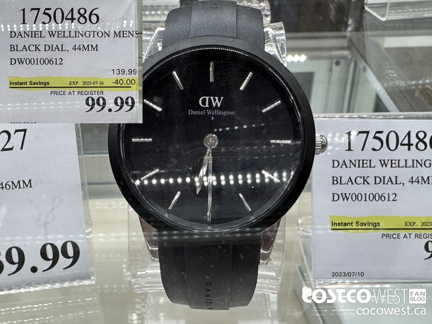 1750486 DANIEL WELLINGTON MENS BLACK DIAL 44MM DW00100612 ($40.00 INSTANT SAVINGS EXPIRES ON 2023-07-16) $99.99