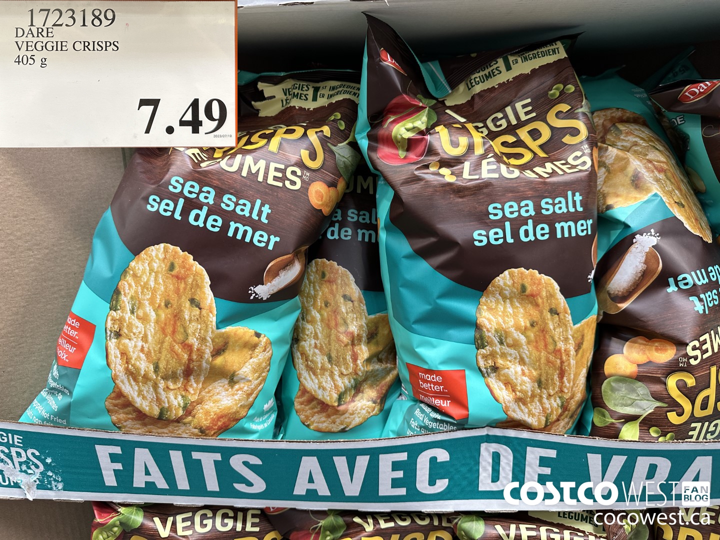 1723189 DARE VEGGIE CRISPS 405G $7.49