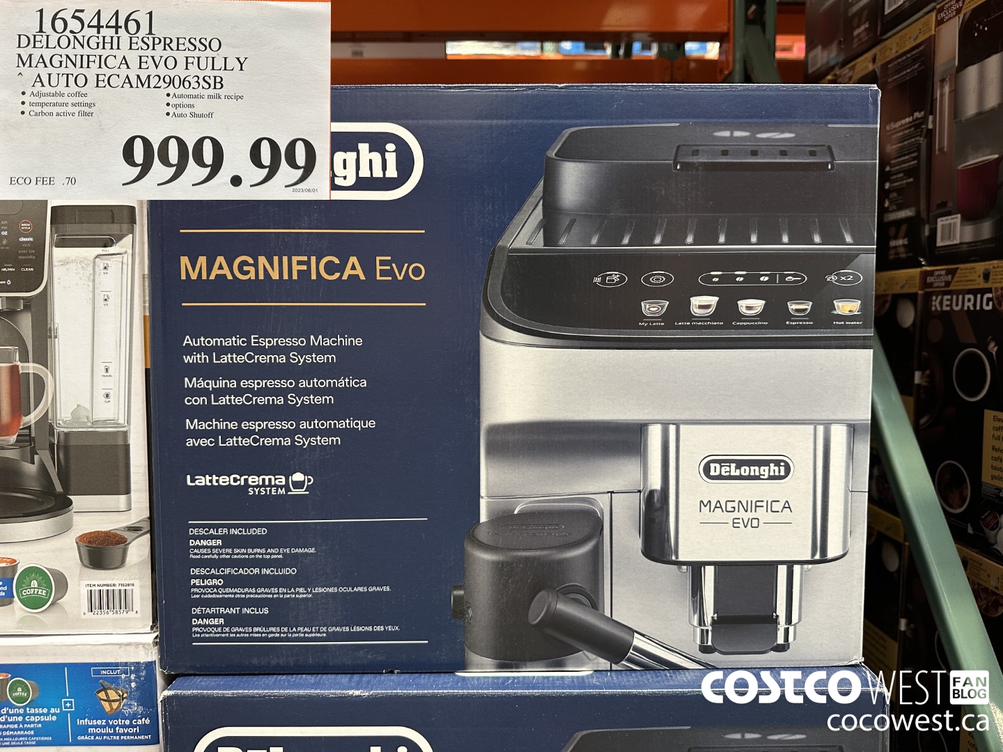1654461 DELONGHI ESPRESSO MAGNIFICA EVO FULLY AUTO ECAM29063SB $999.99