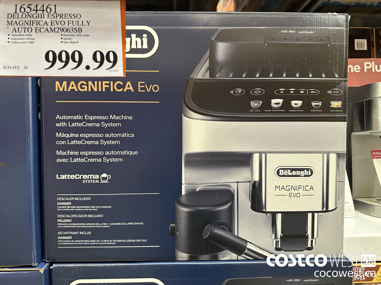 1654461 DELONGHI ESPRESSO MAGNIFICA EVO FULLY AUTO ECAM29063SB $999.99