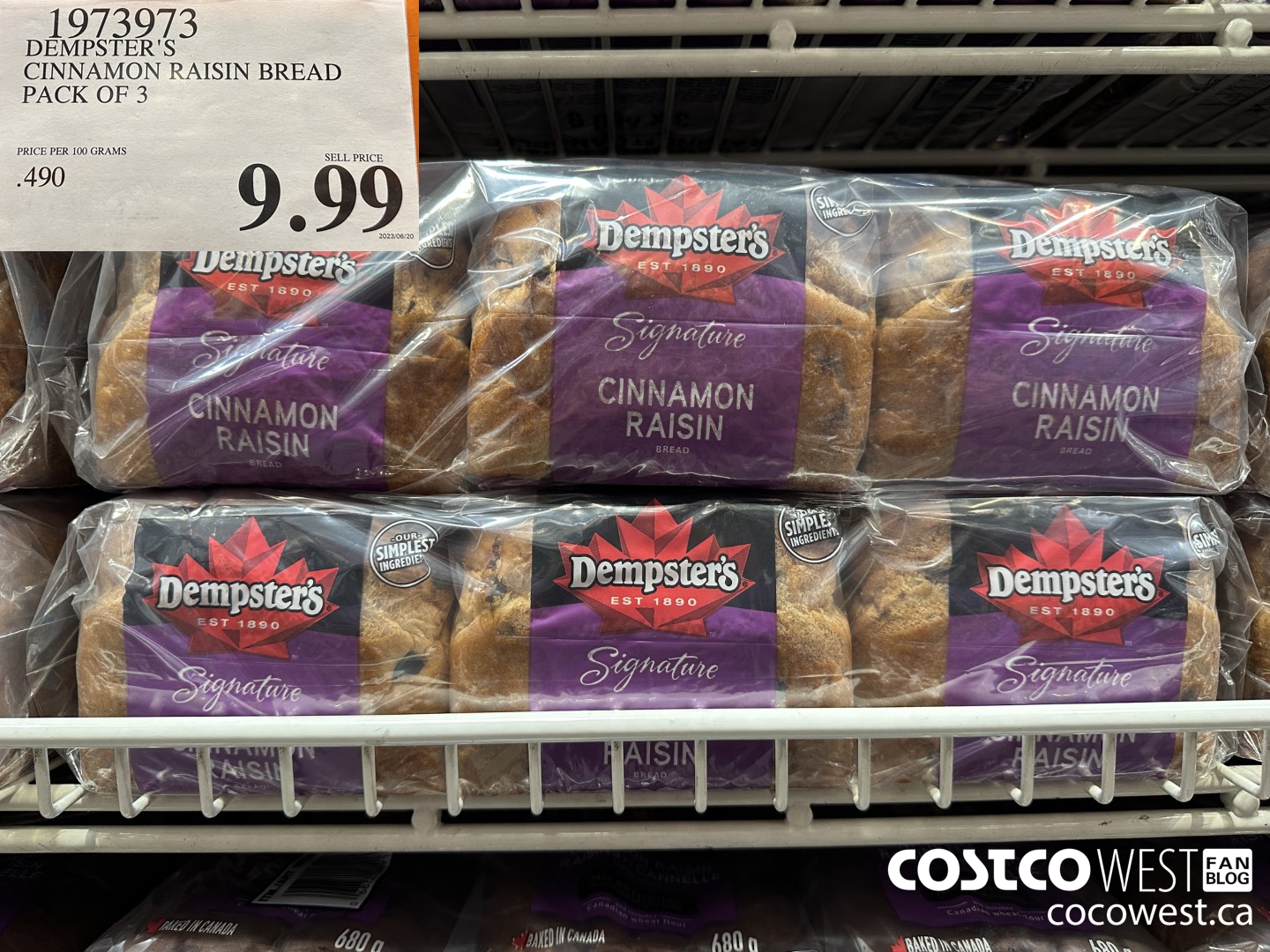 1973973 DEMPSTER'S CINNAMON RAISIN BREAD PACK OF 3 $9.99