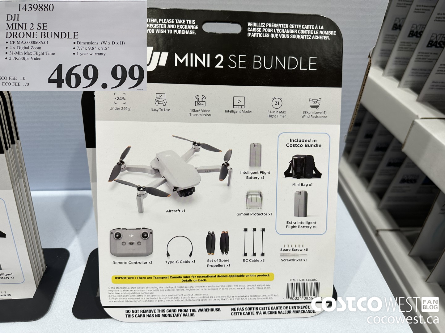1439880 DJI MINI 2 SE DRONE BUNDLE $469.99