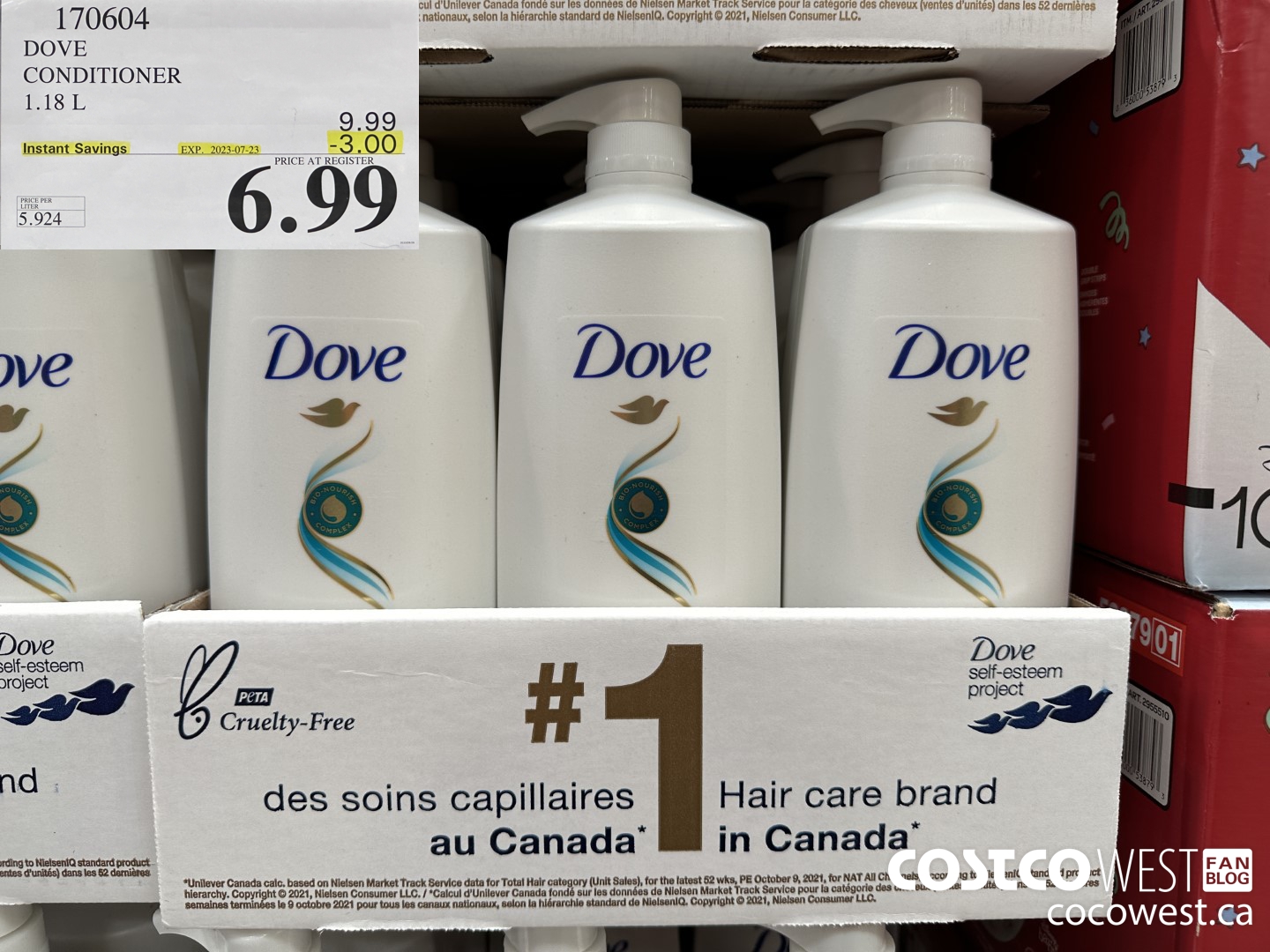 170604 DOVE CONDITIONER 1.18 L ($3.00 INSTANT SAVINGS EXPIRES ON 2023-07-23) $6.99