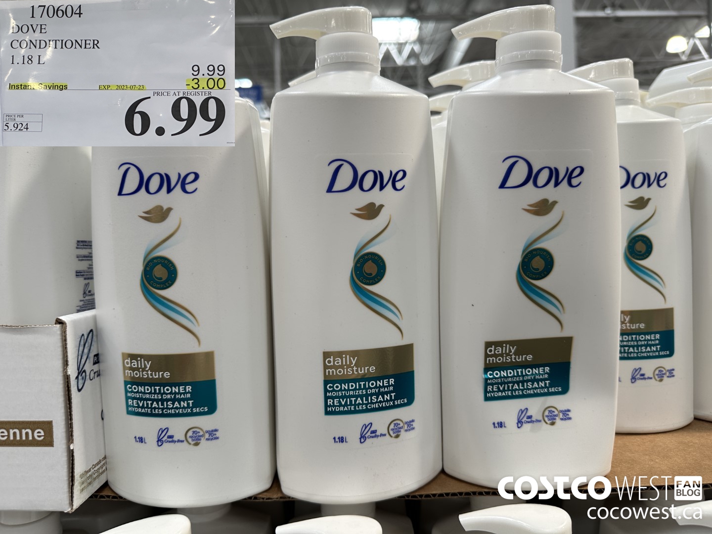 170604 DOVE CONDITIONER 1.18 L ($3.00 INSTANT SAVINGS EXPIRES ON 2023-07-23) $6.99