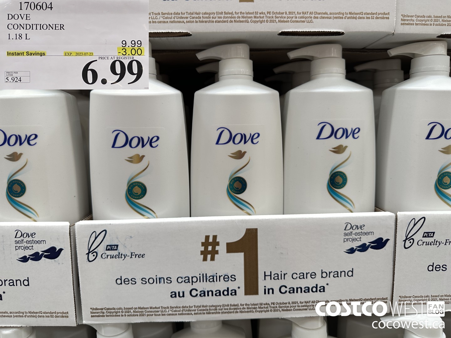 170604 DOVE CONDITIONER 1.18 L ($3.00 INSTANT SAVINGS EXPIRES ON 2023-07-23) $6.99