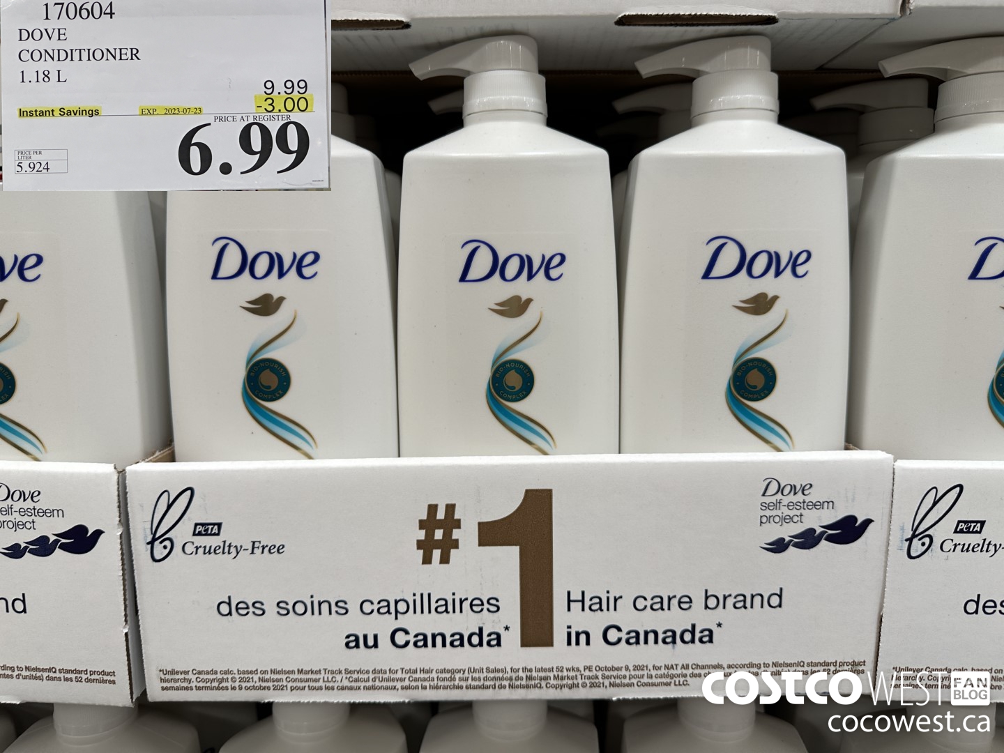 170604 DOVE CONDITIONER 1.18 L ($3.00 INSTANT SAVINGS EXPIRES ON 2023-07-23) $6.99
