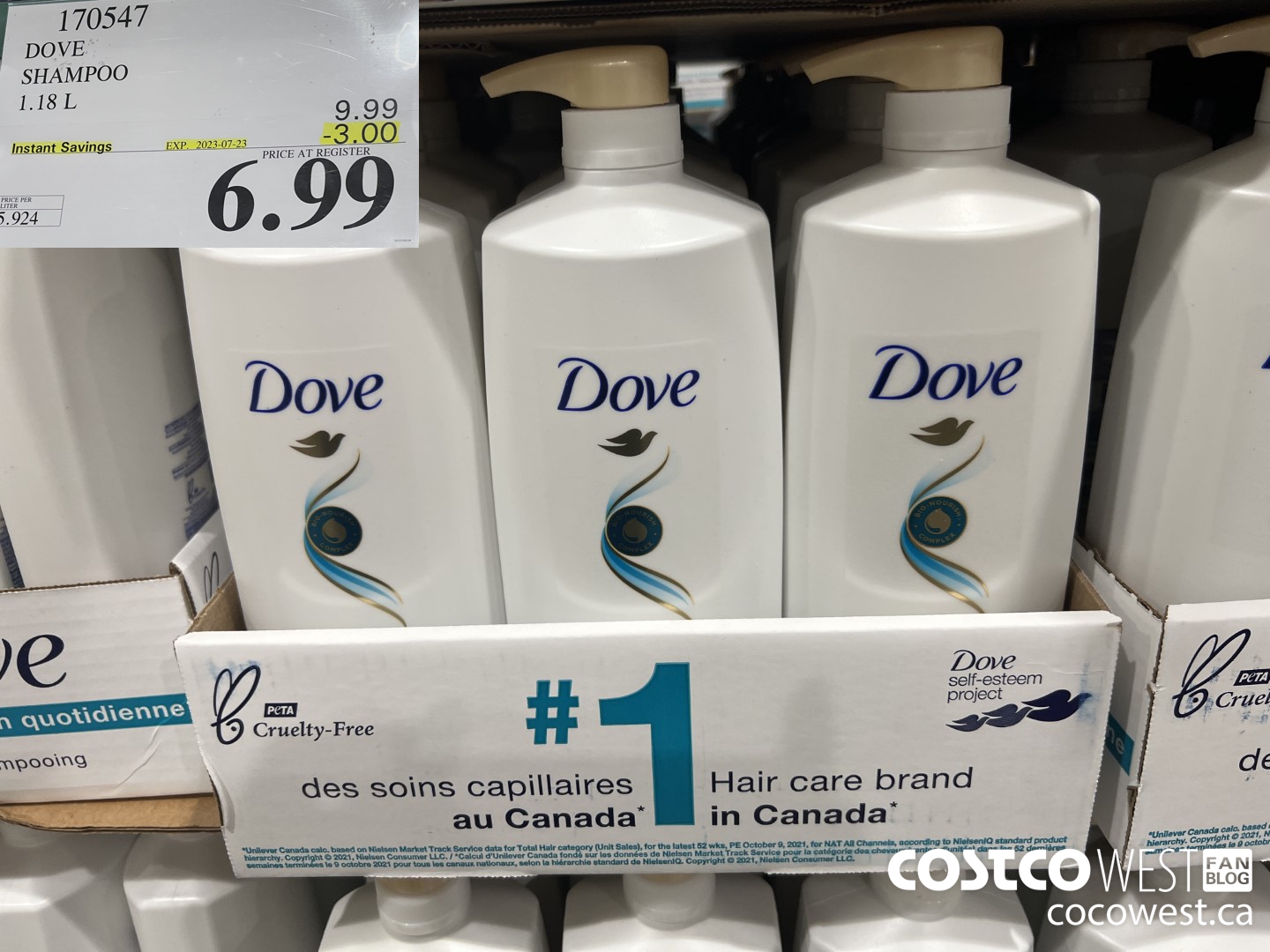 170547 DOVE SHAMPOO 1.18 L  ($3.00 INSTANT SAVINGS EXPIRES ON 2023-07-23) $6.99