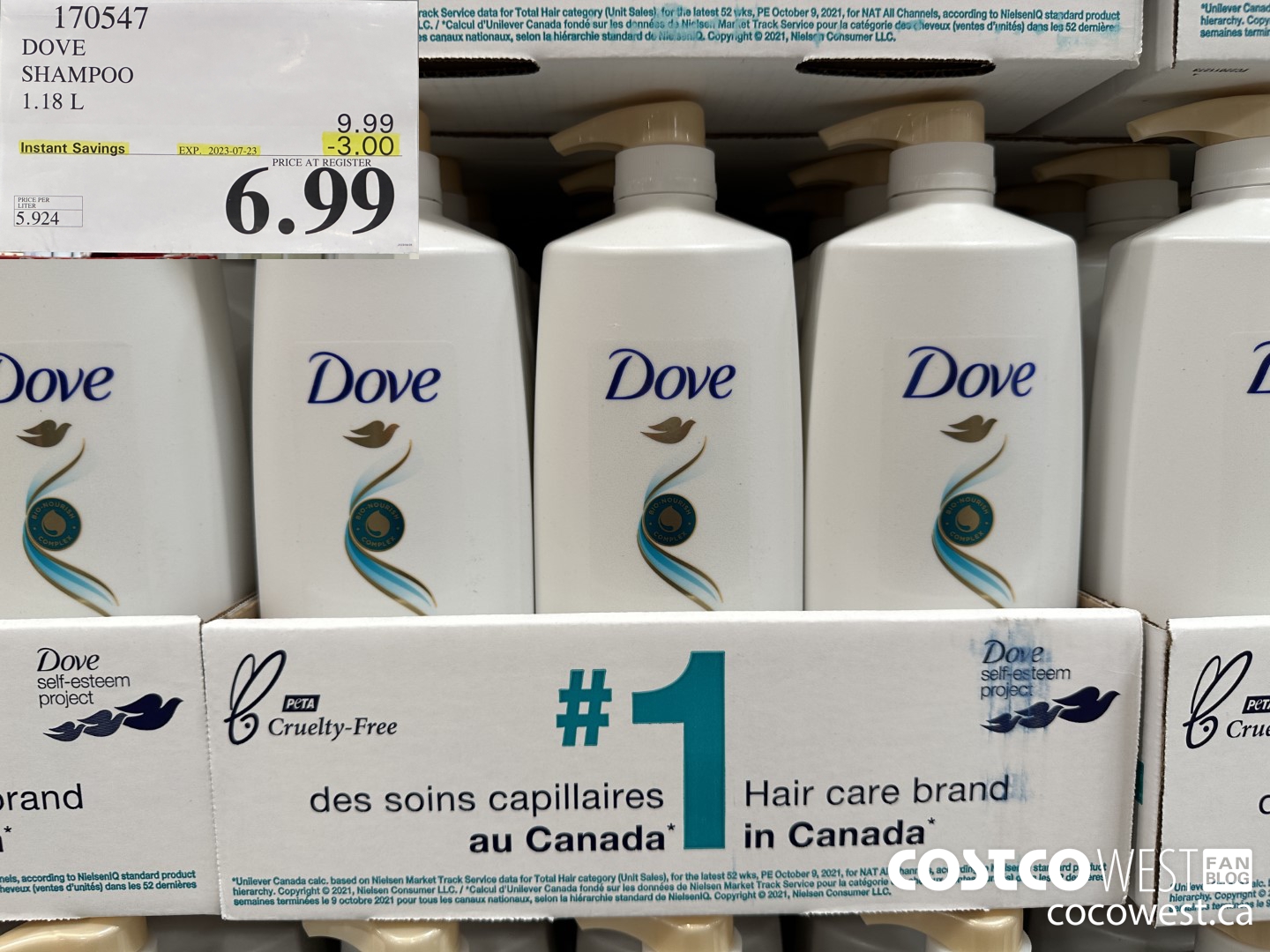 170547 DOVE SHAMPOO 1.18 L  ($3.00 INSTANT SAVINGS EXPIRES ON 2023-07-23) $6.99