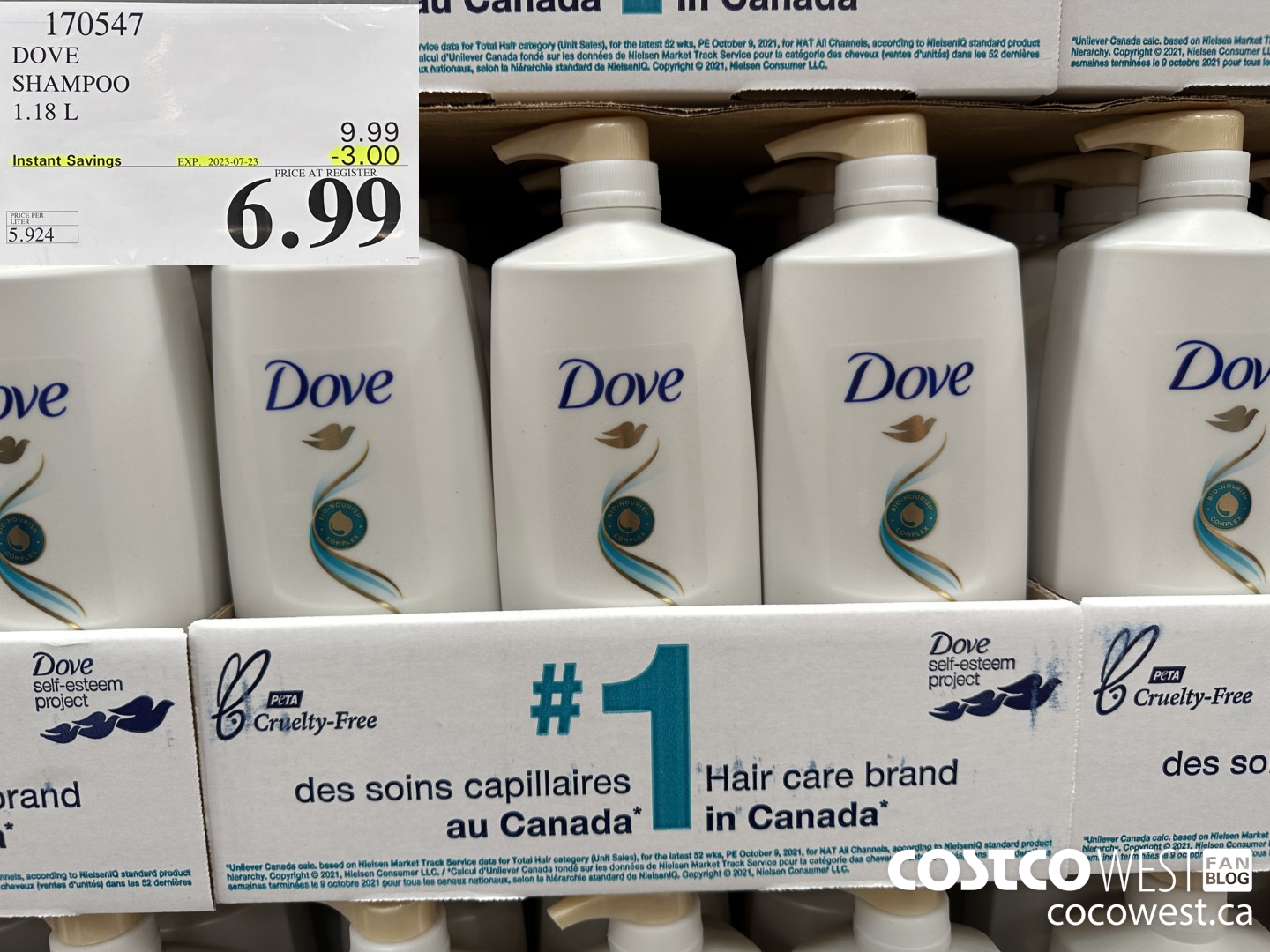 170547 DOVE SHAMPOO 1.18 L  ($3.00 INSTANT SAVINGS EXPIRES ON 2023-07-23) $6.99