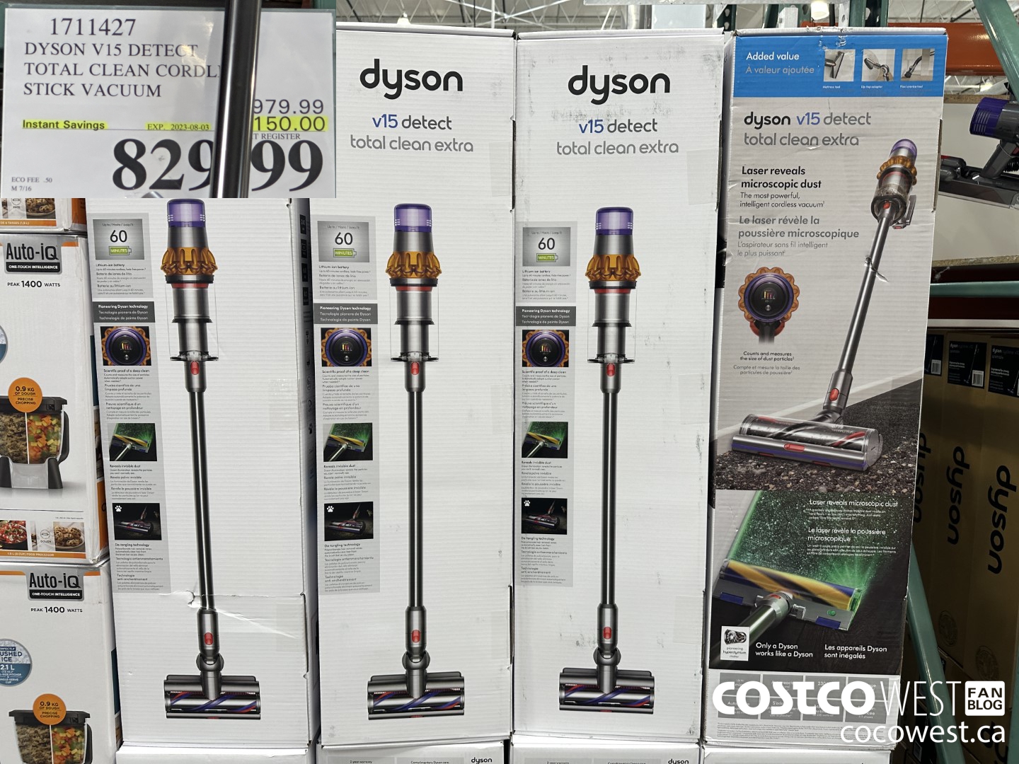 1711427 DYSON V15 DETECT TOTAL CLEAN CORDLESS STICK VACUUM ($150.00 INSTANT SAVINGS EXPIRES ON 2023-08-03) $829.99
