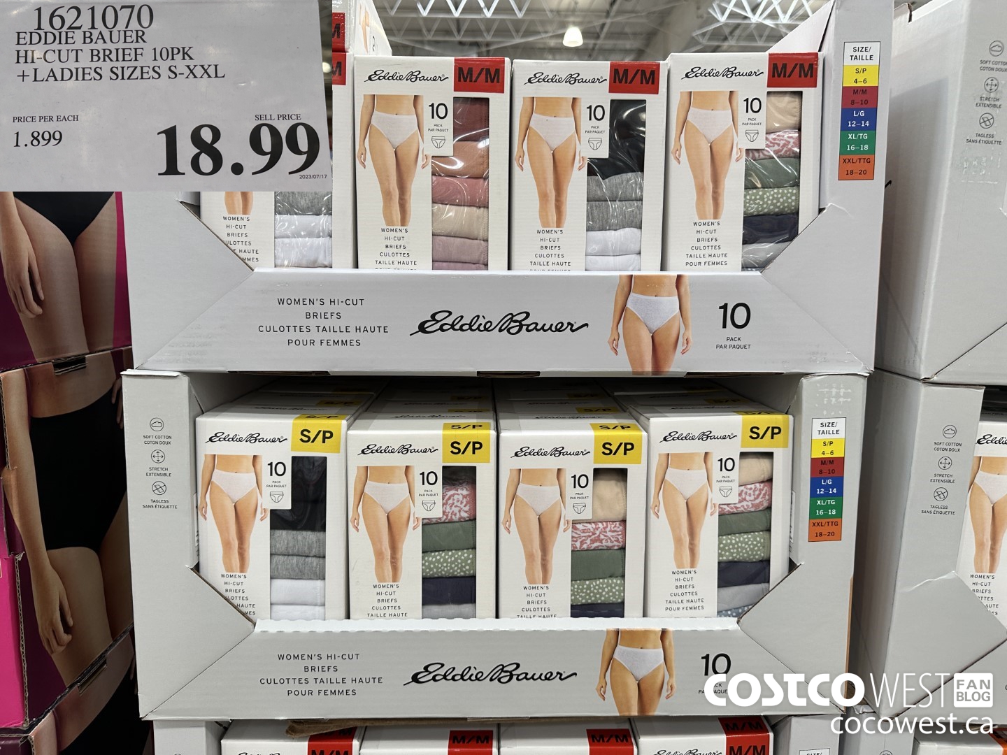 1621070 EDDIE BAUER HI-CUT BRIEF 10PK LADIES SIZES S-XXL $18.99