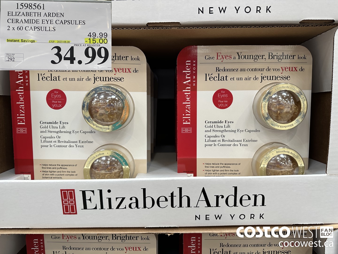 1598561 ELIZABETH ARDEN CERAMIDE EYE CAPSULES 2 X 60 CAPSULES ($15.00 INSTANT SAVINGS EXPIRES ON 2023-08-06) $34.99