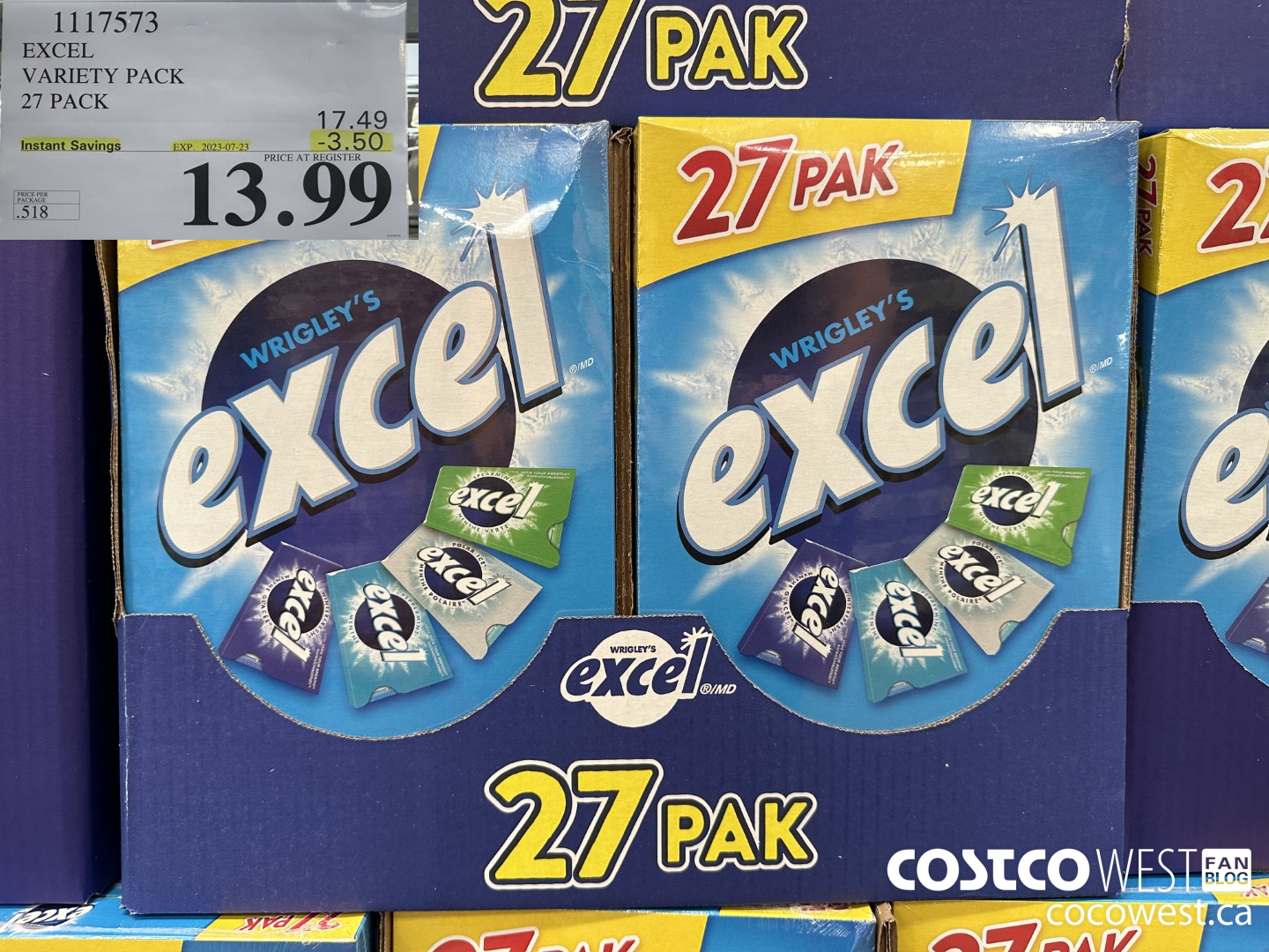 1117573 EXCEL VARIETY PACK 27 PACK ($3.50 INSTANT SAVINGS EXPIRES ON 2023-07-23) $13.99