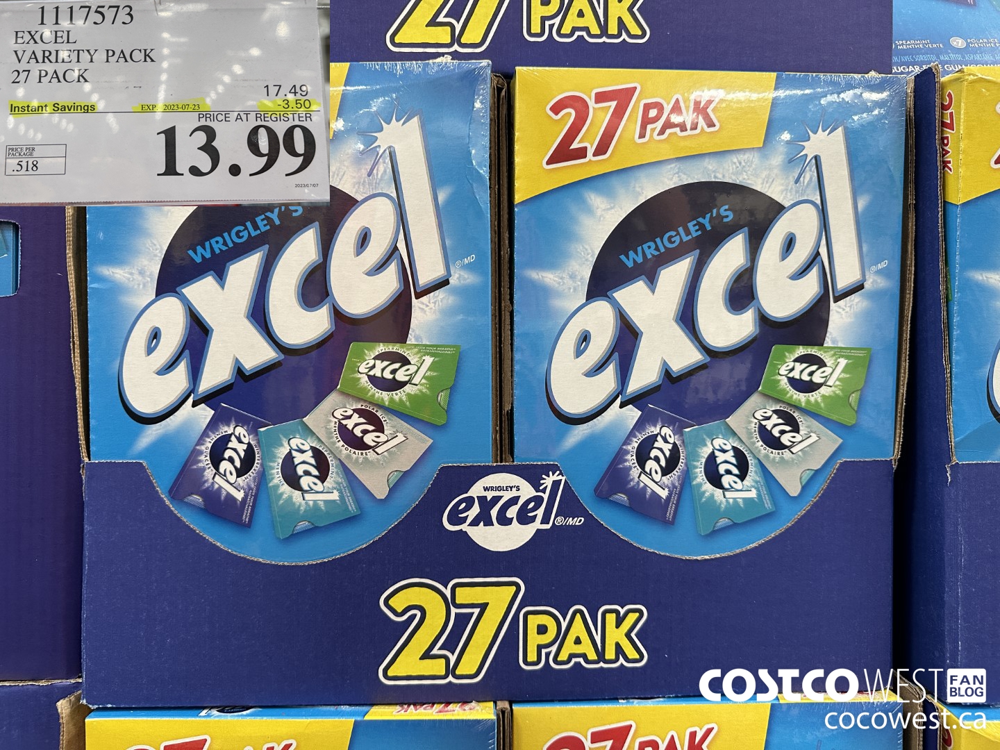 1117573 EXCEL VARIETY PACK 27 PACK ($3.50 INSTANT SAVINGS EXPIRES ON 2023-07-23) $13.99